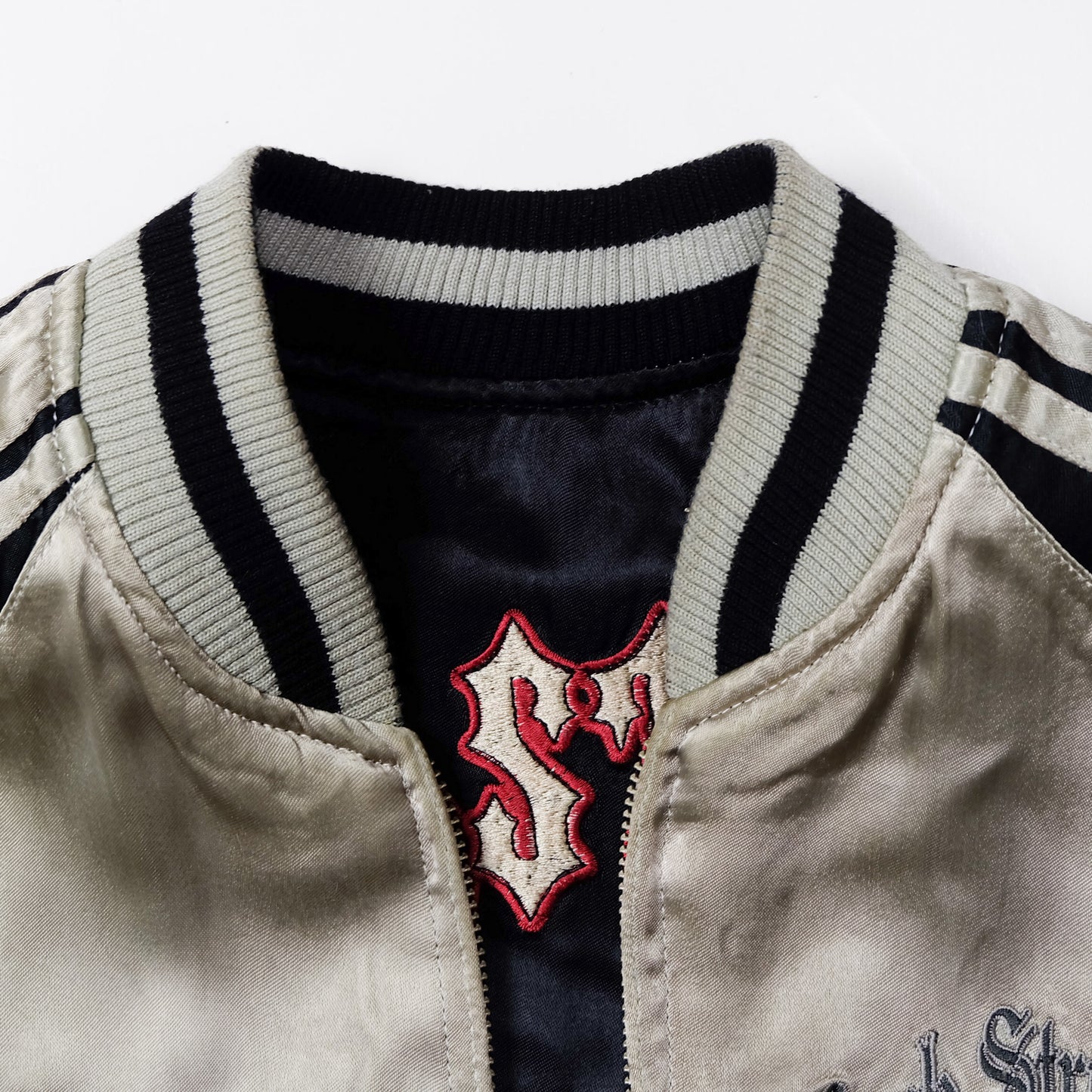 BACK STREET CRAWLER Vintage Japanese Japan Skeleton Skull Punk Junk Clothing  Embroidered Yokosuka Jumper Bomber Sukajan Souvenir Jacket S