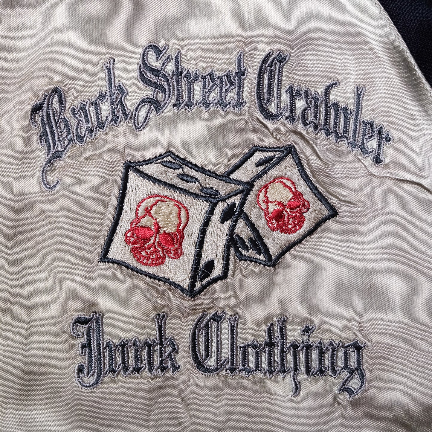 BACK STREET CRAWLER Vintage Japanese Japan Skeleton Skull Punk Junk Clothing  Embroidered Yokosuka Jumper Bomber Sukajan Souvenir Jacket S
