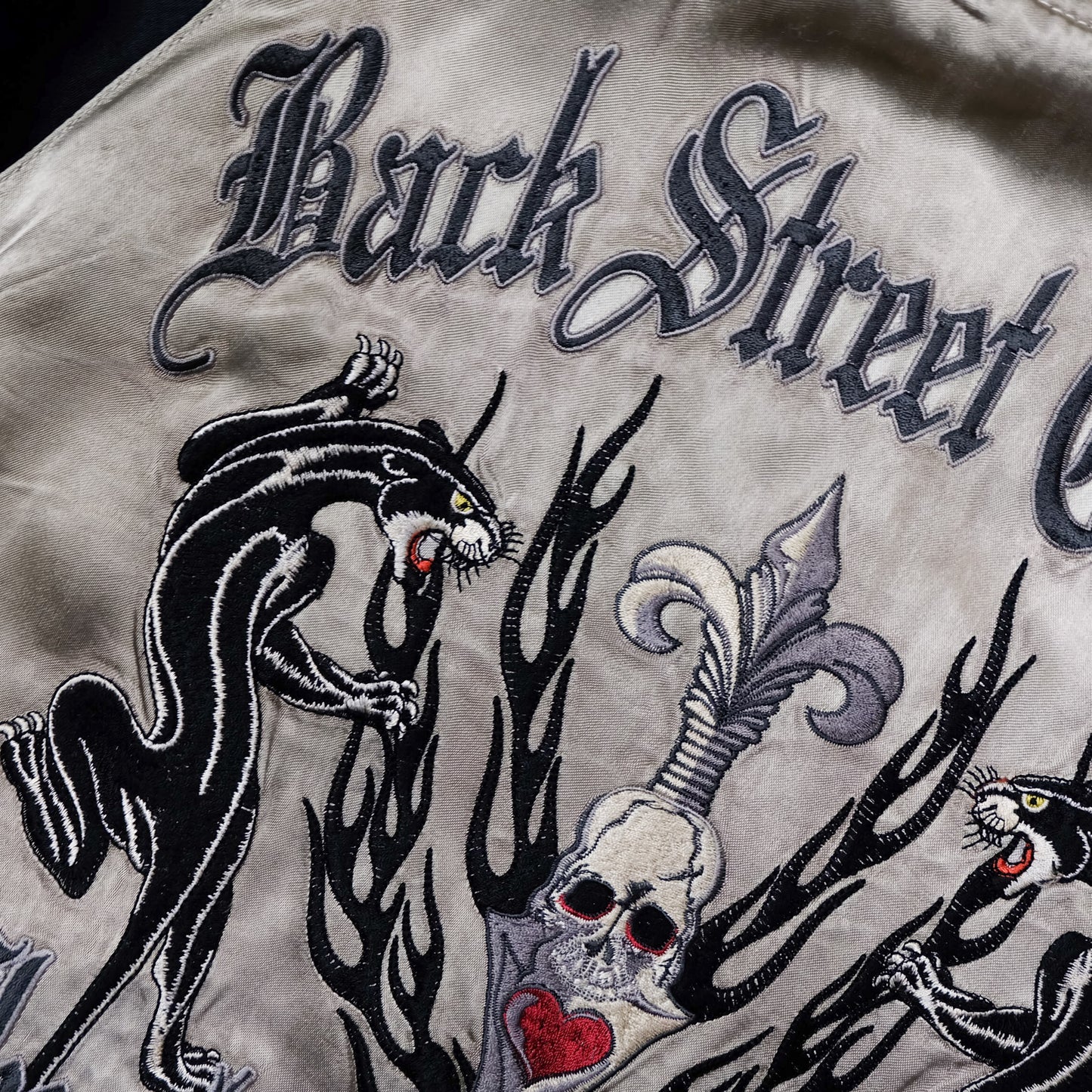 BACK STREET CRAWLER Vintage Japanese Japan Skeleton Skull Punk Junk Clothing  Embroidered Yokosuka Jumper Bomber Sukajan Souvenir Jacket S