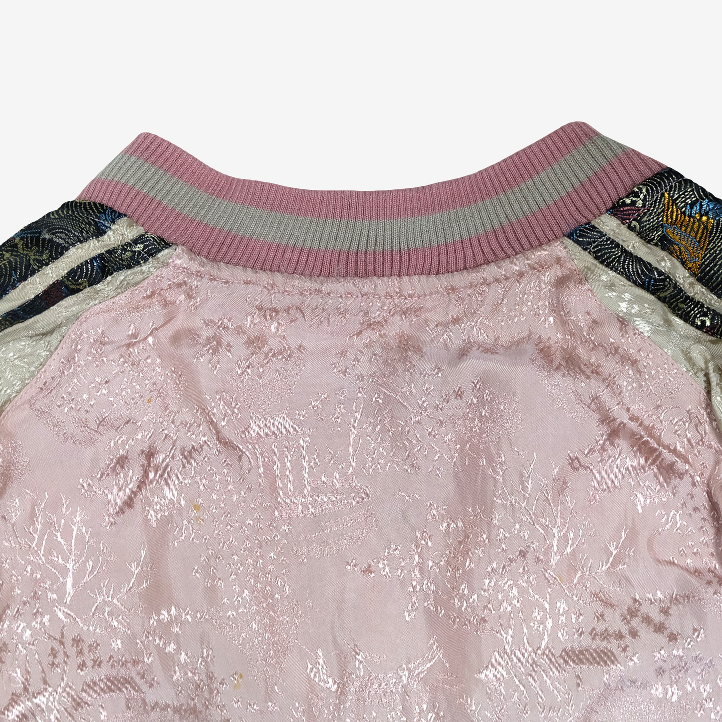 Script Hanatabi Gakudan Butterfly Chrysanthemum Sukajan M Reversible Japanese Souvenir Jacket SSJ-704
