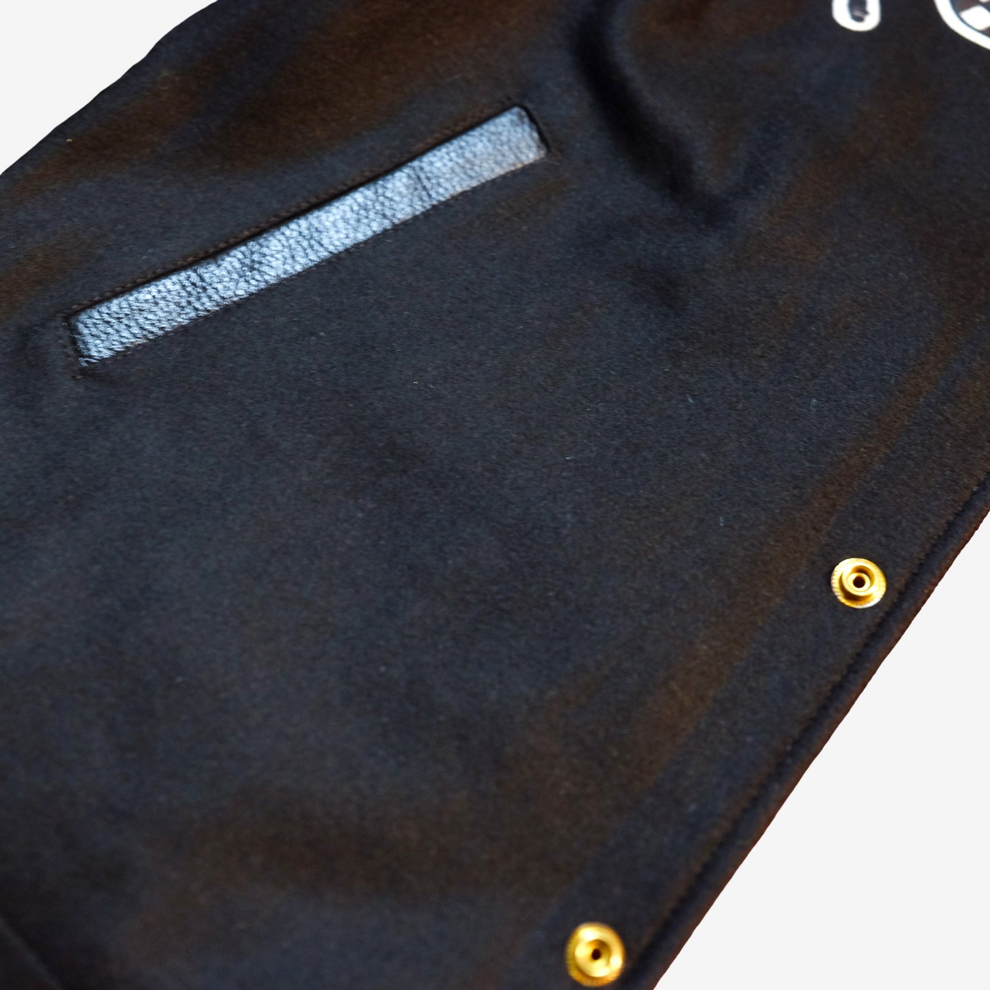 KAMINARI TOKYO Stadium Jacket Size XL | Japanese Motors Varsity Jacket with Leather Sleeves