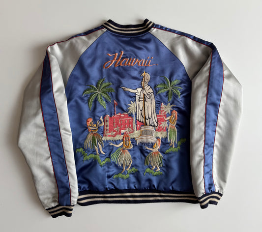 Vintage Tailor Toyo Enterprise Reversible Hawaii Sukajan Jacket Dragon Hawaii Hula Girl Aloha Embroidered Japanese Souvenir Bomber Size M