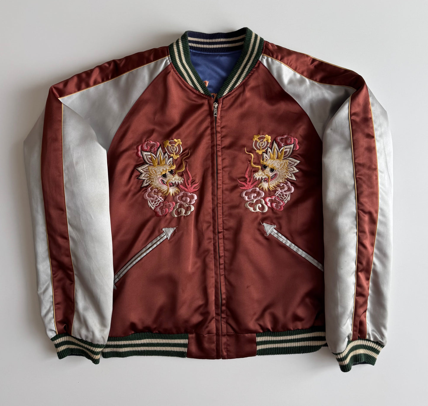 Vintage Tailor Toyo Enterprise Reversible Hawaii Sukajan Jacket Dragon Hawaii Hula Girl Aloha Embroidered Japanese Souvenir Bomber Size M