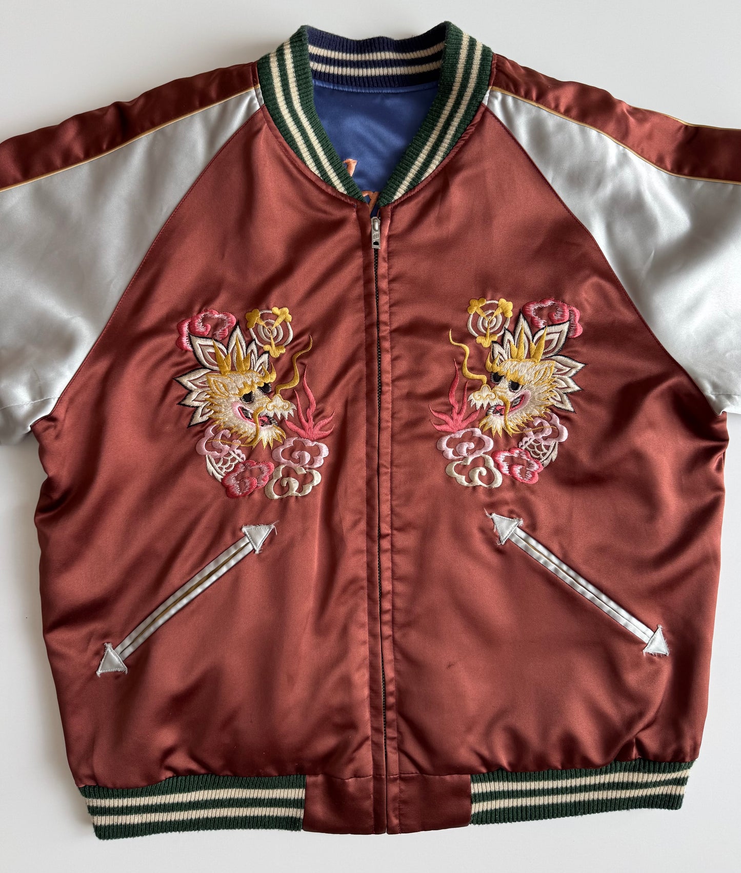 Vintage Tailor Toyo Enterprise Reversible Hawaii Sukajan Jacket Dragon Hawaii Hula Girl Aloha Embroidered Japanese Souvenir Bomber Size M