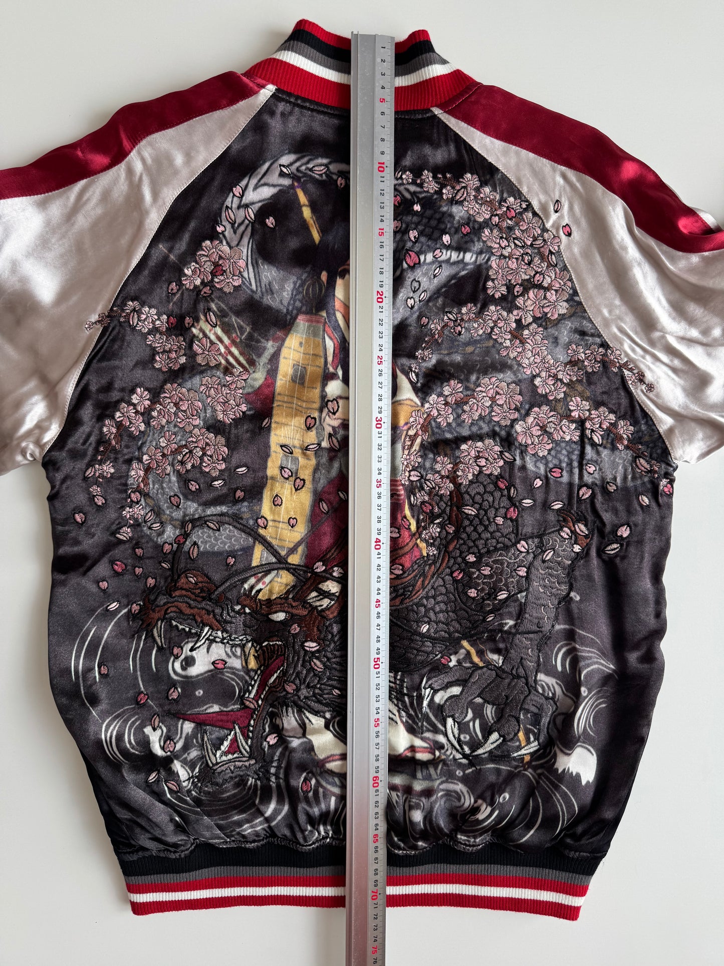 2015 Kantai Collection Akagi Sukajan Jacket Large Reversible Anime Dragon Sakura Embroidered KanColle Bomber Deadstock