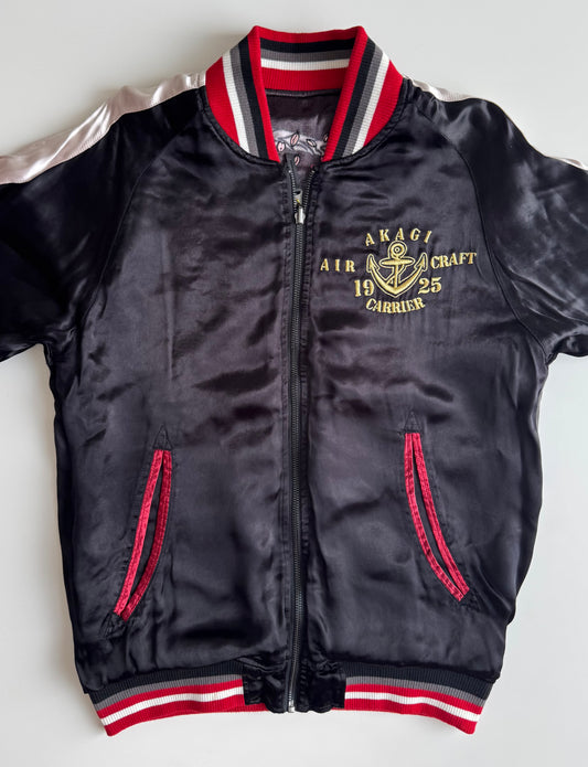 2015 Kantai Collection Akagi Sukajan Jacket Large Reversible Anime Dragon Sakura Embroidered KanColle Bomber Deadstock