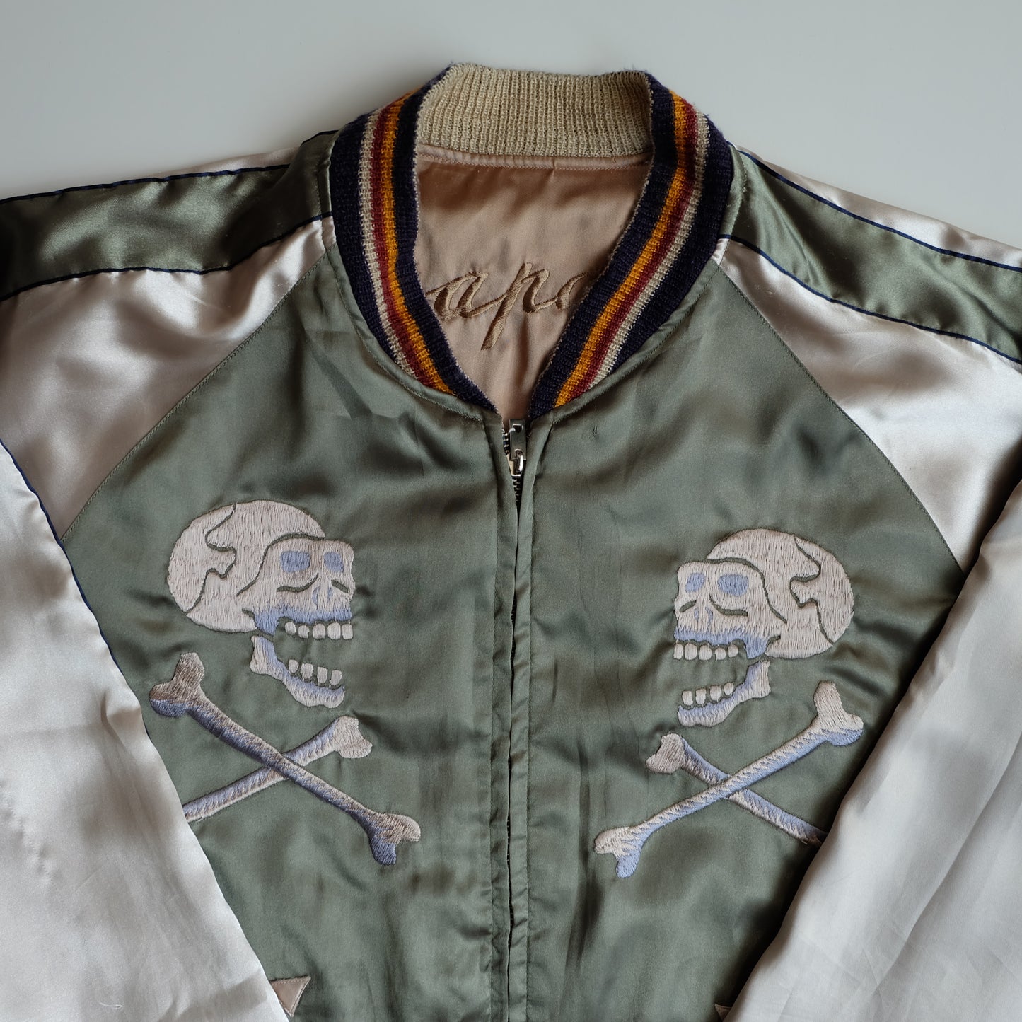 Rare Tailor Toyo TT11510 WHEELS Hot Rod Skull Women Gold Tiger Reversible Sukajan Japanese Souvenir Jacket