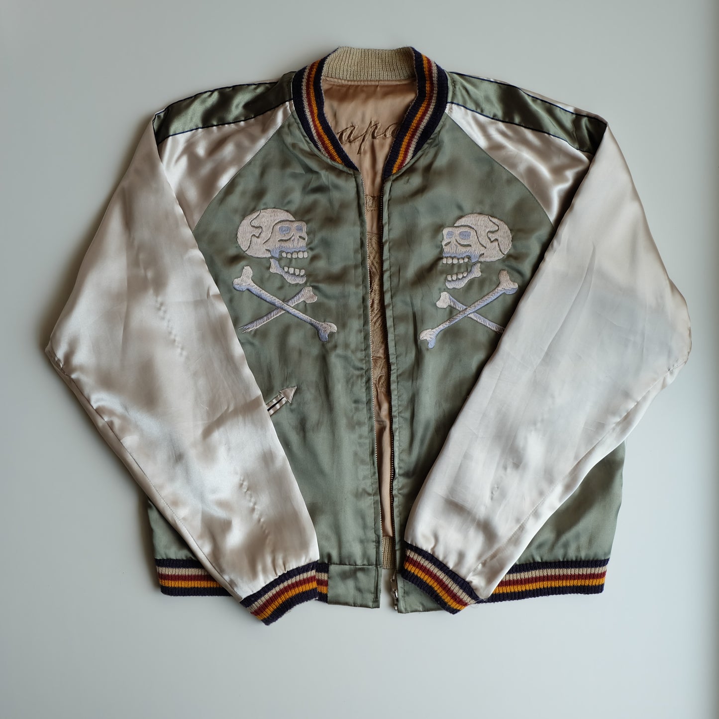 Rare Tailor Toyo TT11510 WHEELS Hot Rod Skull Women Gold Tiger Reversible Sukajan Japanese Souvenir Jacket