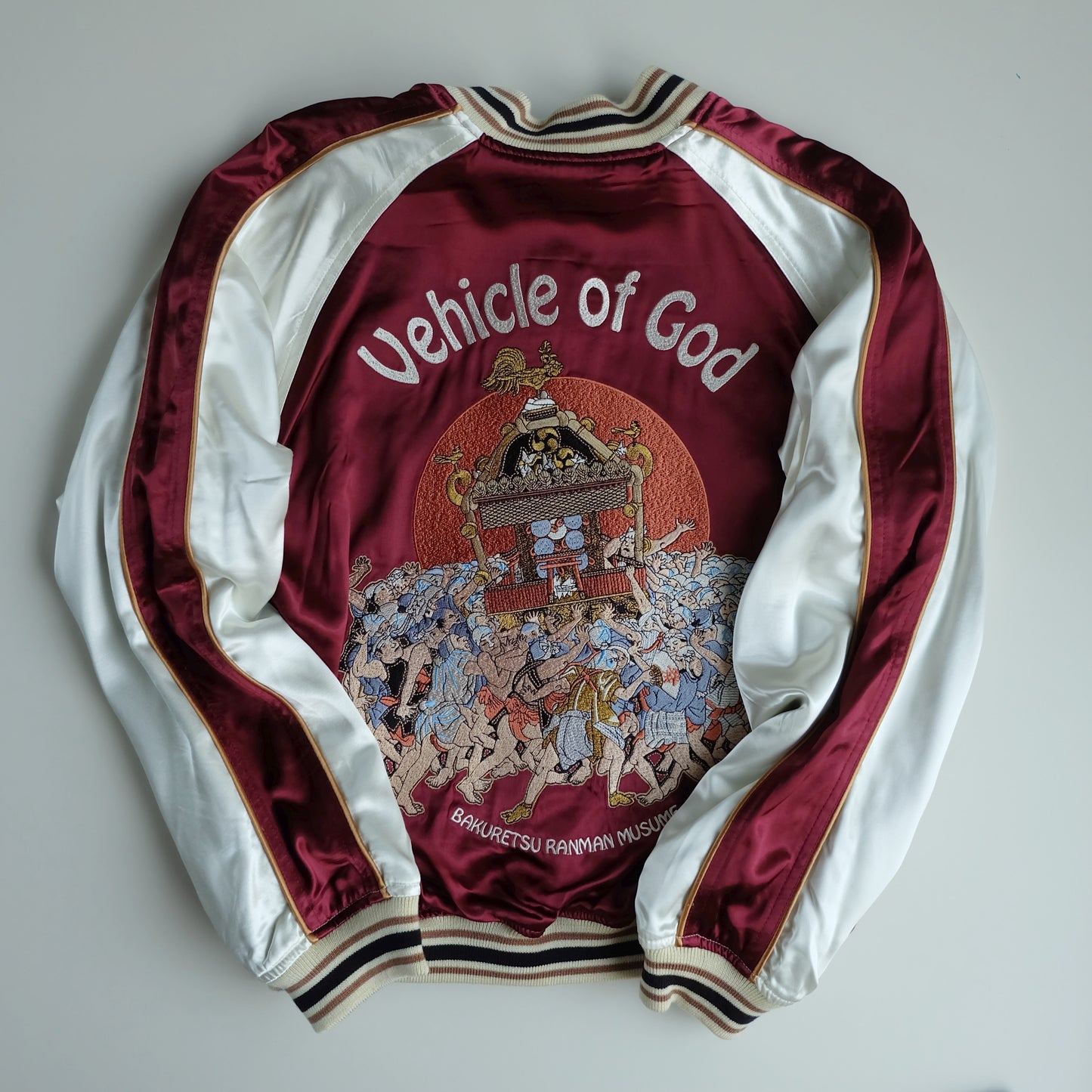 Rare Vintage Tedman Ted Company BRM Bakuretsu Ranman Musume Reversible Sukajan M-L Mikoshi Festival Vehicle of God Japanese Satin Bomber Jacket