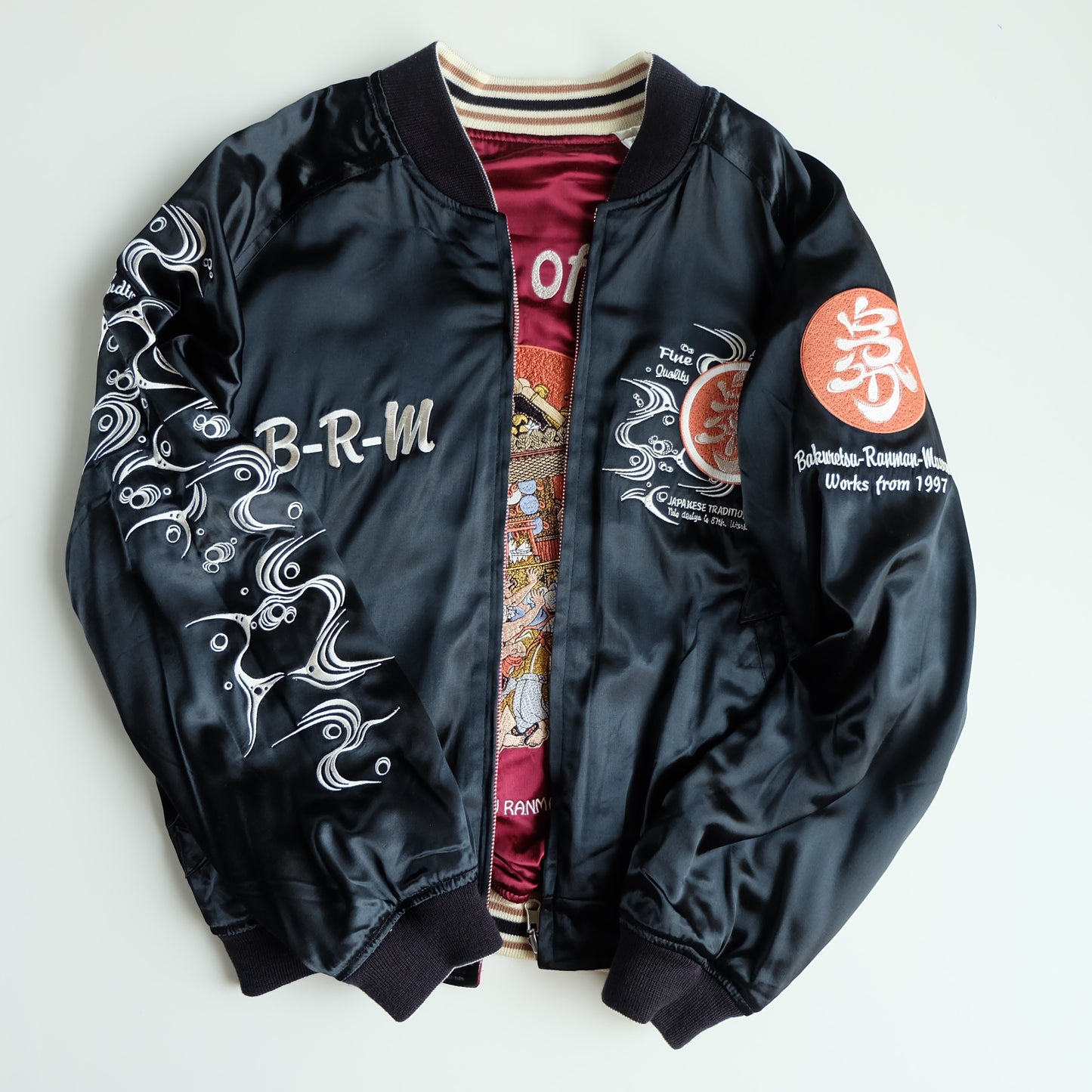 Rare Vintage Tedman Ted Company BRM Bakuretsu Ranman Musume Reversible Sukajan M-L Mikoshi Festival Vehicle of God Japanese Satin Bomber Jacket