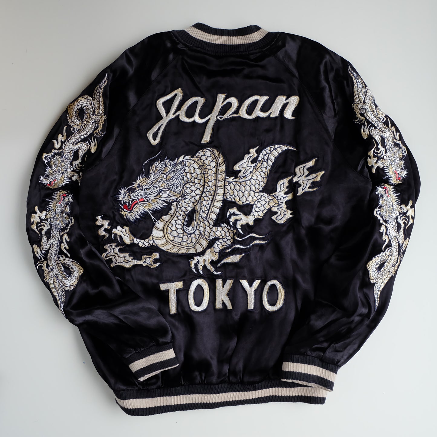Rare CROWS x WORST Regulus Bōya Harumichi Reversible Sukajan Jacket | Japan Tokyo Dragon Black Satin Manga Bomber