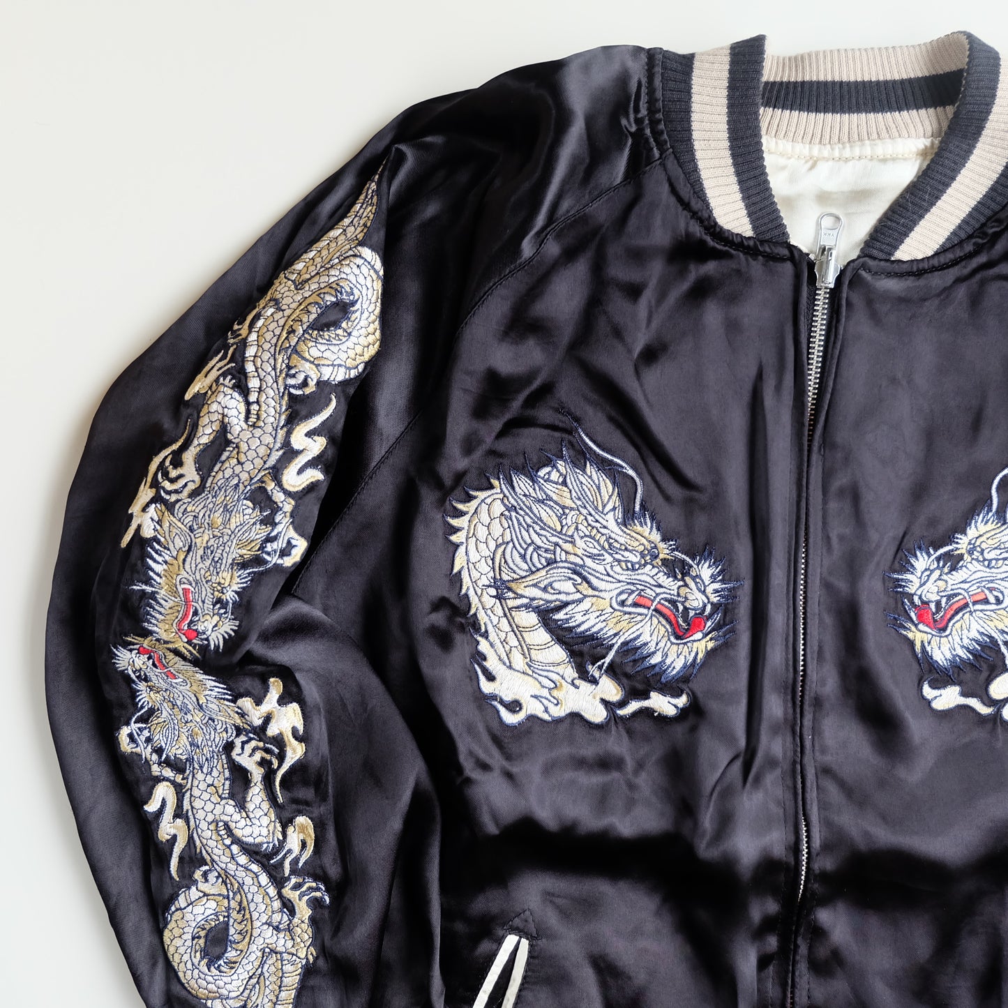 Rare CROWS x WORST Regulus Bōya Harumichi Reversible Sukajan Jacket | Japan Tokyo Dragon Black Satin Manga Bomber