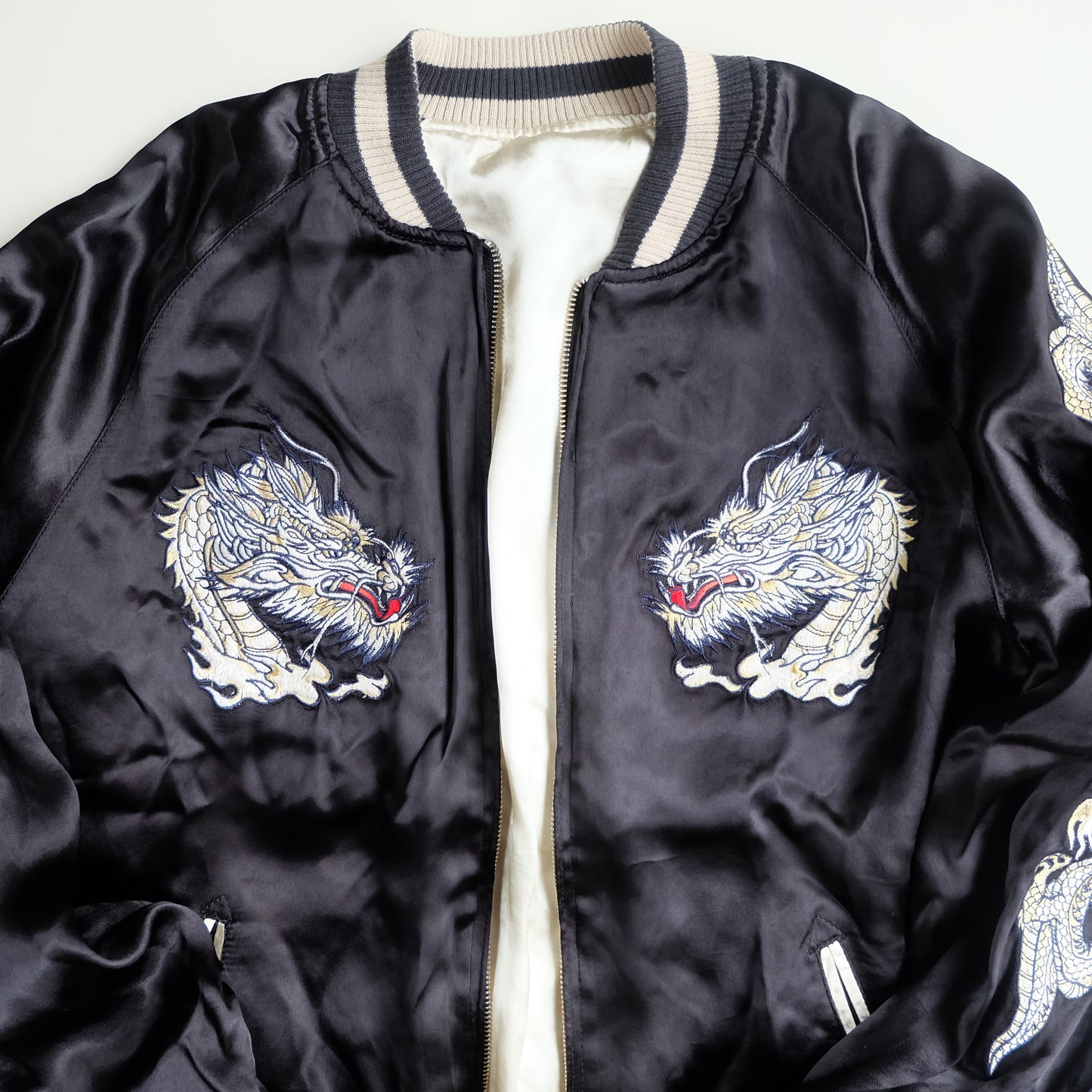 Rare CROWS x WORST Regulus Bōya Harumichi Reversible Sukajan Jacket | Japan Tokyo Dragon Black Satin Manga Bomber