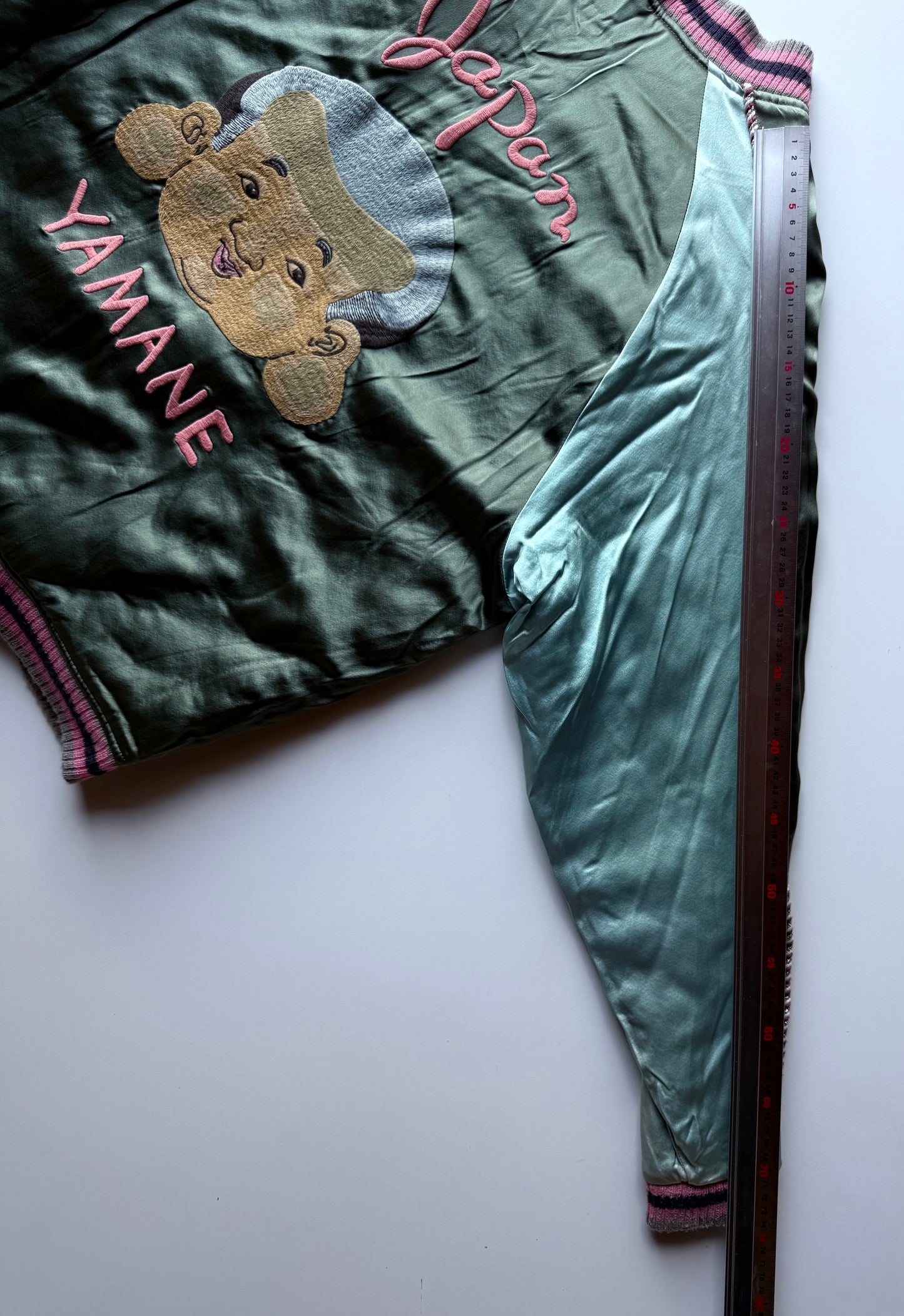 Rare EVISU Yamane Genes Reversible Sukajan Jacket Size 44 XL Japan Map Tiger Gorilla Embroidered Vintage Souvenir Bomber