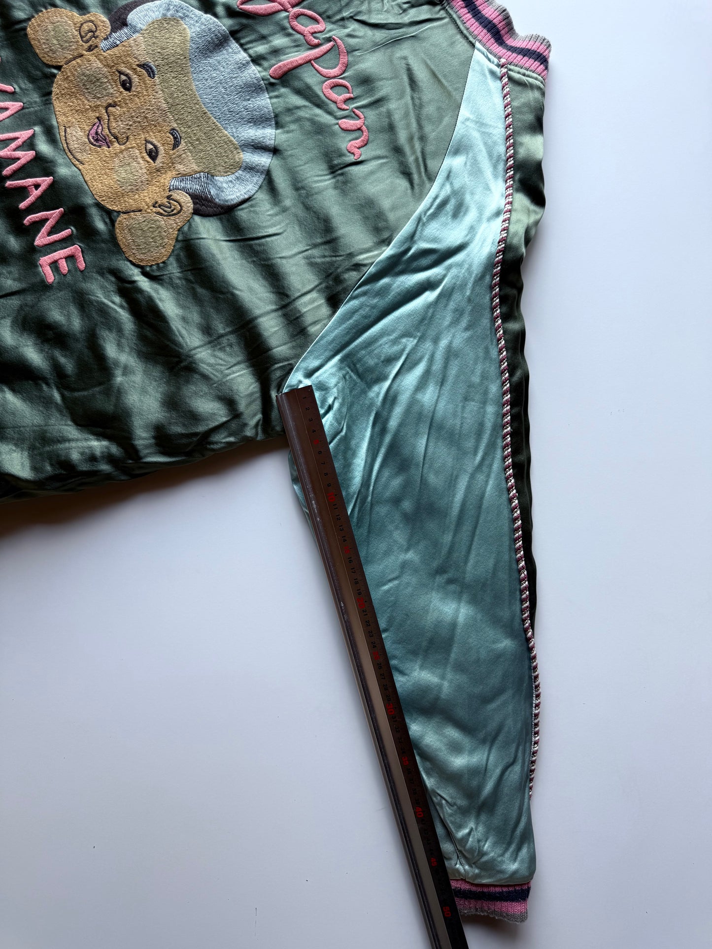 Rare EVISU Yamane Genes Reversible Sukajan Jacket Size 44 XL Japan Map Tiger Gorilla Embroidered Vintage Souvenir Bomber