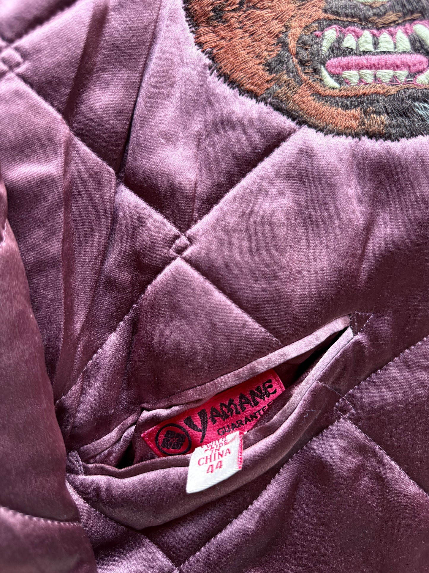 Rare EVISU Yamane Genes Reversible Sukajan Jacket Size 44 XL Japan Map Tiger Gorilla Embroidered Vintage Souvenir Bomber