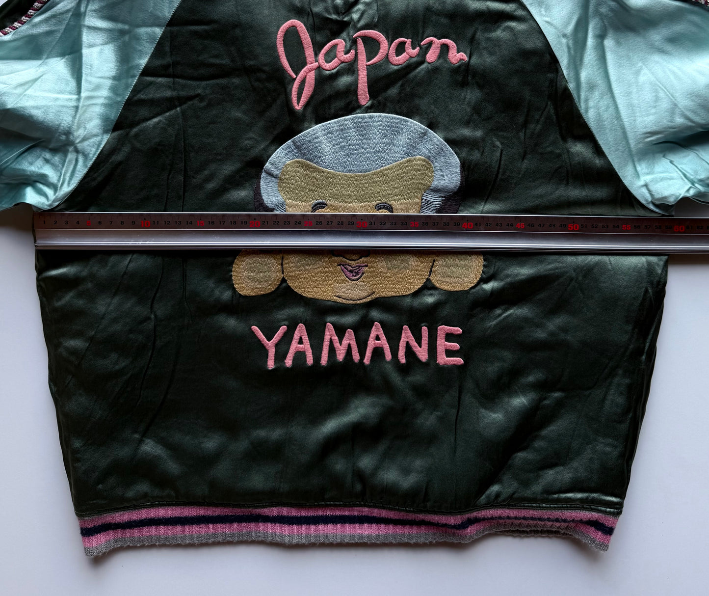 Rare EVISU Yamane Genes Reversible Sukajan Jacket Size 44 XL Japan Map Tiger Gorilla Embroidered Vintage Souvenir Bomber