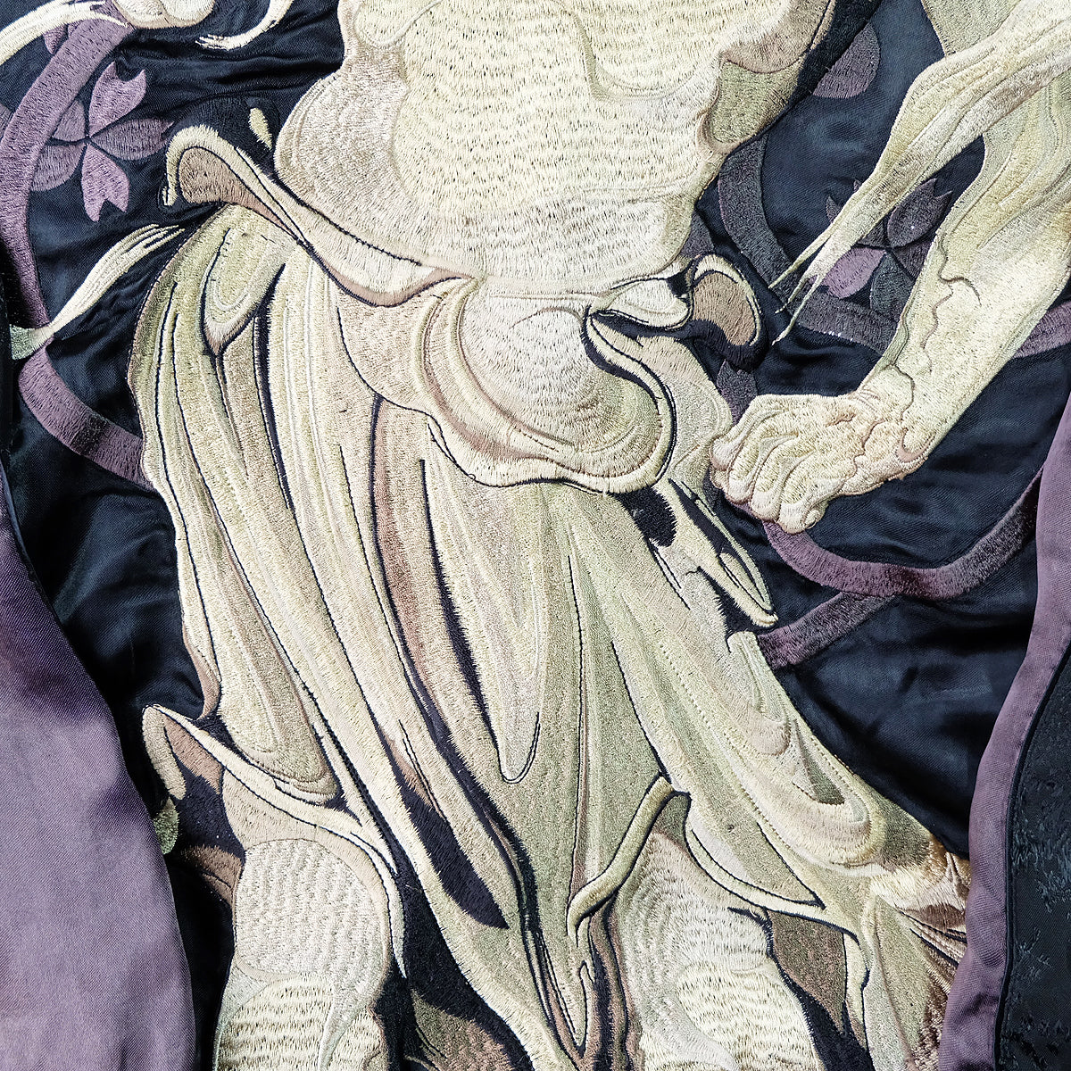 Vintage Reversible Nio Agyo Ungyo Sukajan Jacket M-L Gold Brocade Japanese Buddhist Guardian Yokosuka Bomber