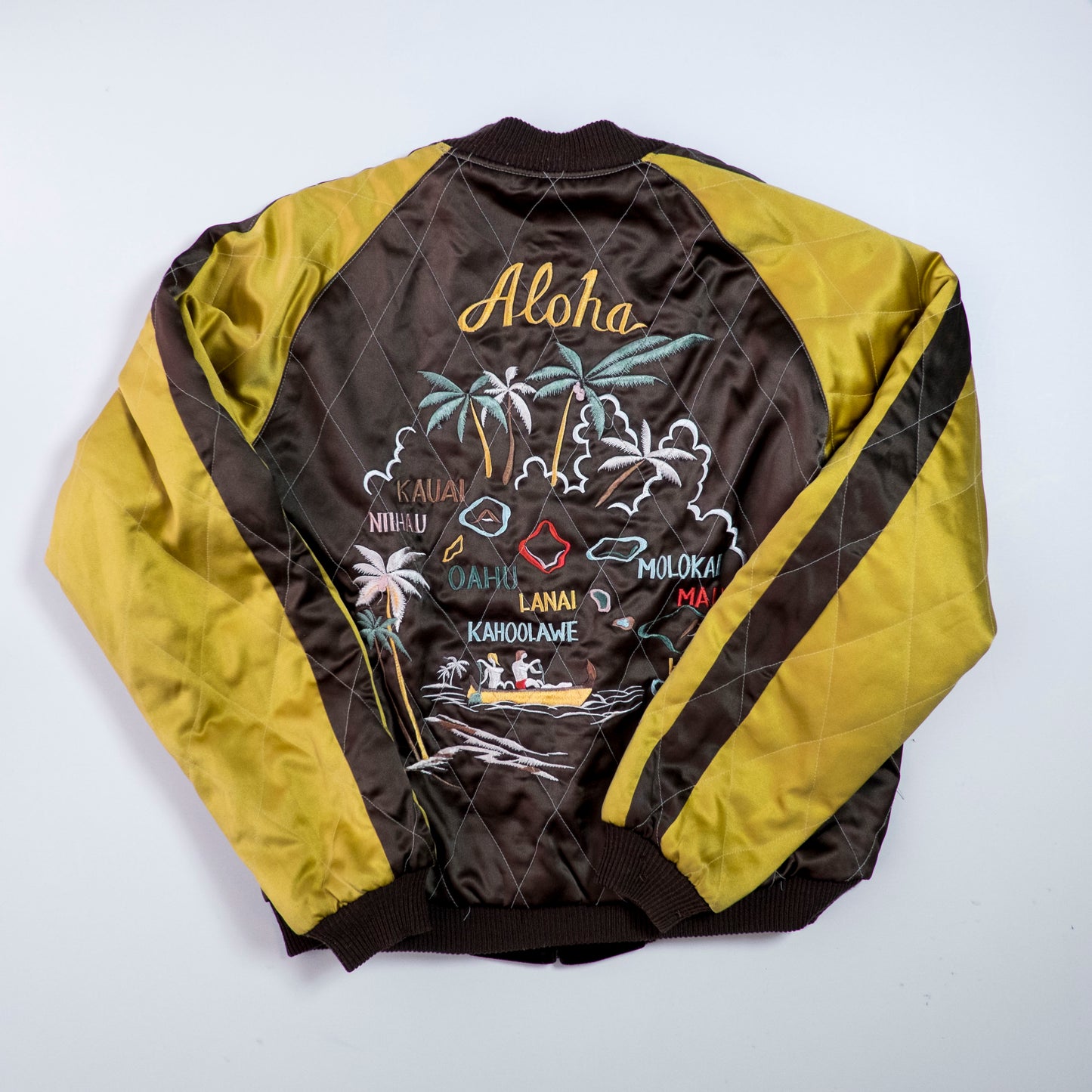 Vintage Tailor Toyo M18279 Honolulu Hawaii Hula Girl Dragon Velvet Reversible Sukajan Japanese Souvenir Jacket