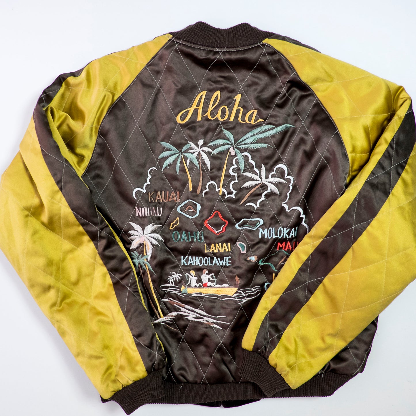 Vintage Tailor Toyo M18279 Honolulu Hawaii Hula Girl Dragon Velvet Reversible Sukajan Japanese Souvenir Jacket