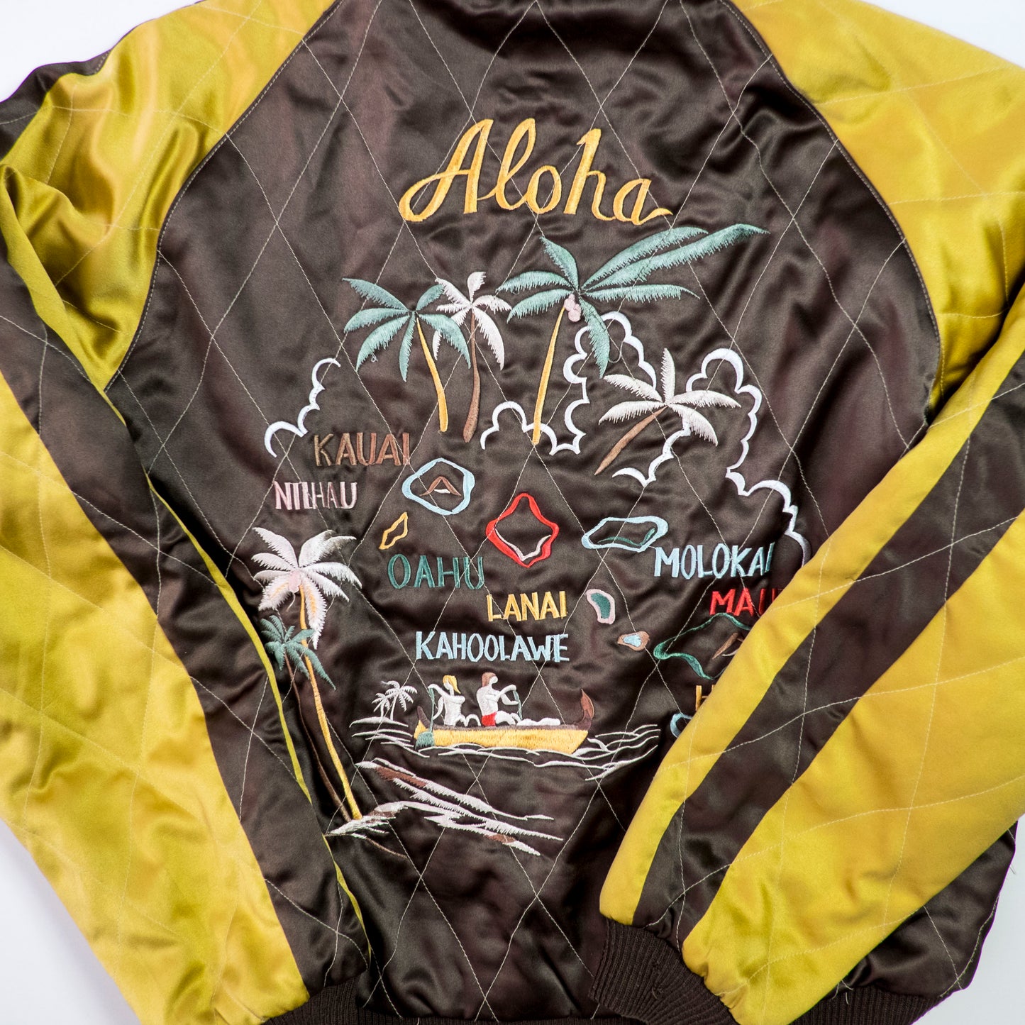 Vintage Tailor Toyo M18279 Honolulu Hawaii Hula Girl Dragon Velvet Reversible Sukajan Japanese Souvenir Jacket