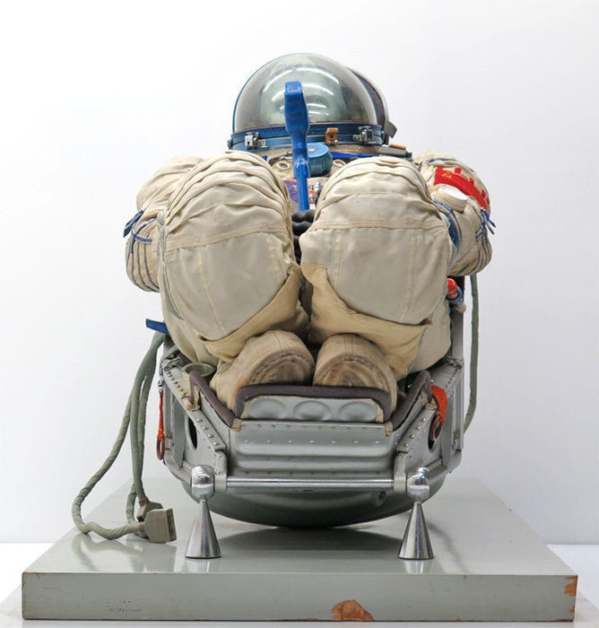 Authentic Soyuz Space Suit Sokol KV-2 + Kazbek Seat Museum Grade USSR Soviet Spaceflight Artifact Group Display Ready Large Cargo