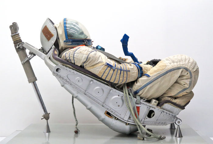 Authentic Soyuz Space Suit Sokol KV-2 + Kazbek Seat Museum Grade USSR Soviet Spaceflight Artifact Group Display Ready Large Cargo