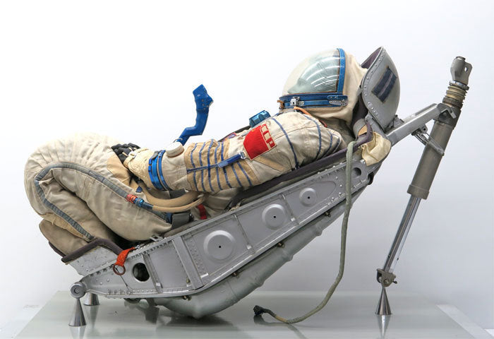 Authentic Soyuz Space Suit Sokol KV-2 + Kazbek Seat Museum Grade USSR Soviet Spaceflight Artifact Group Display Ready Large Cargo
