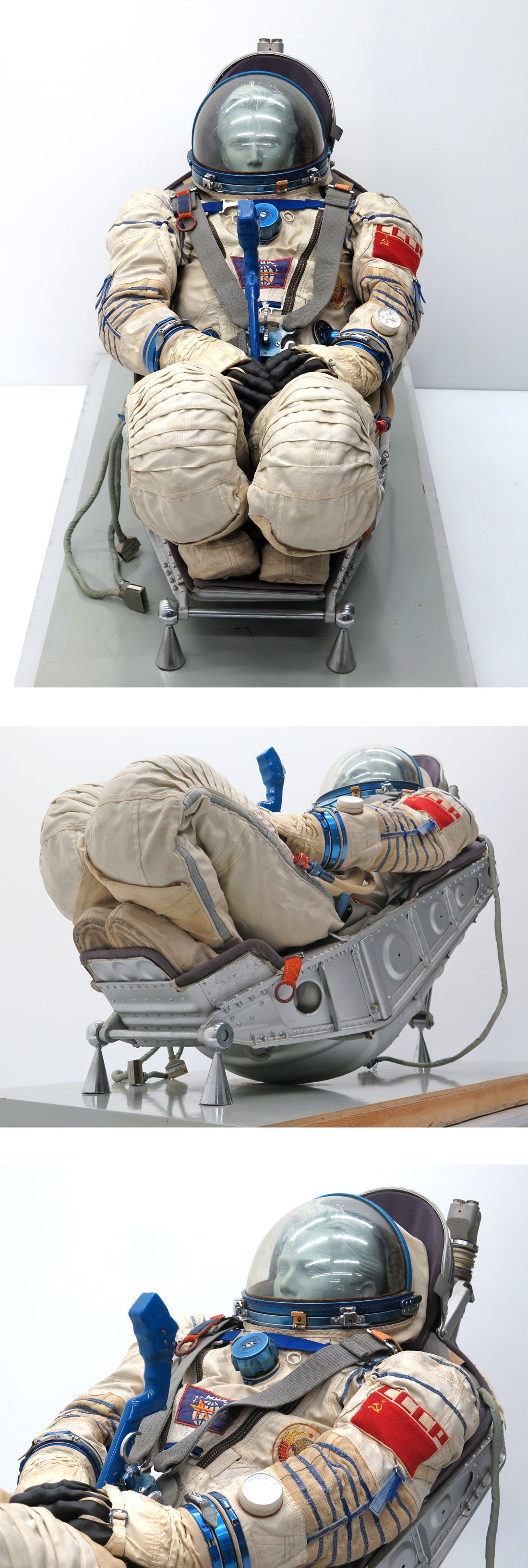 Authentic Soyuz Space Suit Sokol KV-2 + Kazbek Seat Museum Grade USSR Soviet Spaceflight Artifact Group Display Ready Large Cargo