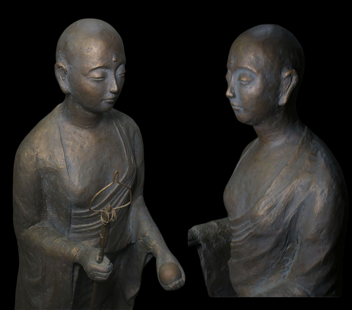 Exhibition Scale Jizo Bosatsu Bronze Figure — 81 cm Devotional Buddhist Sculpture