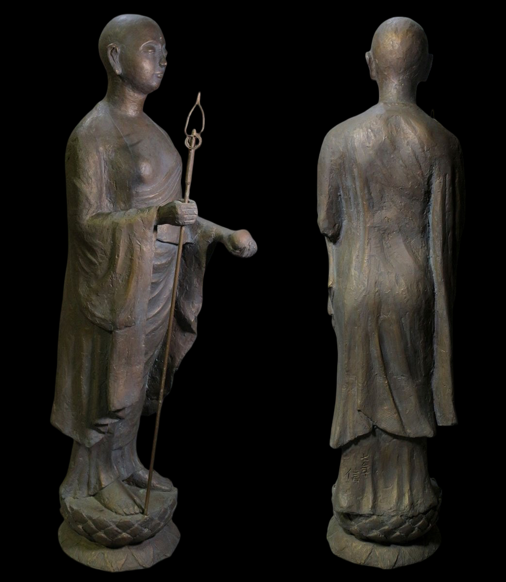 Exhibition Scale Jizo Bosatsu Bronze Figure — 81 cm Devotional Buddhist Sculpture