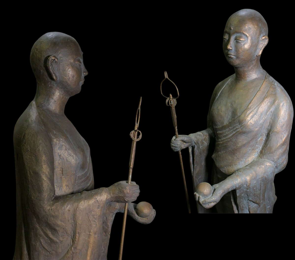 Exhibition Scale Jizo Bosatsu Bronze Figure — 81 cm Devotional Buddhist Sculpture