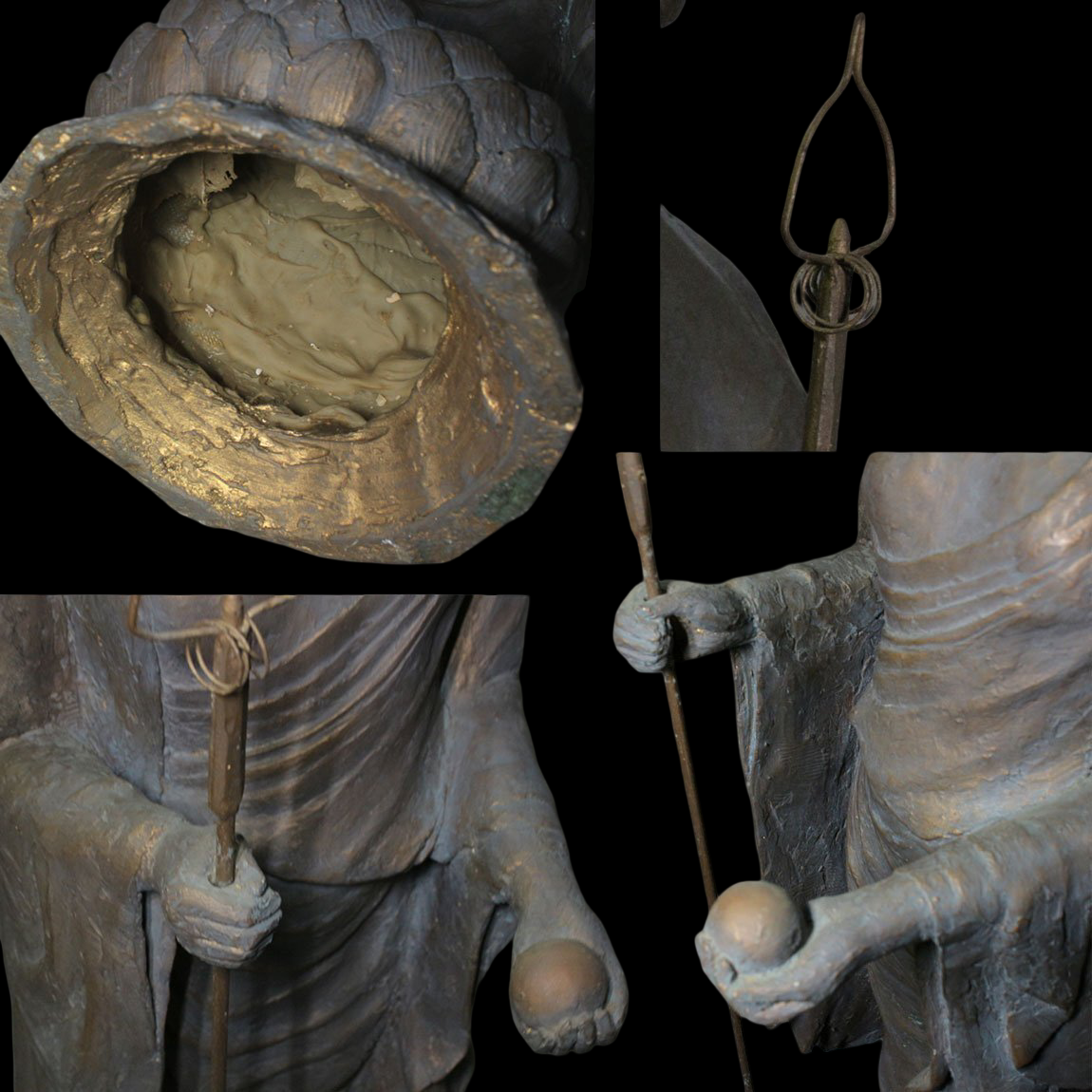 Exhibition Scale Jizo Bosatsu Bronze Figure — 81 cm Devotional Buddhist Sculpture