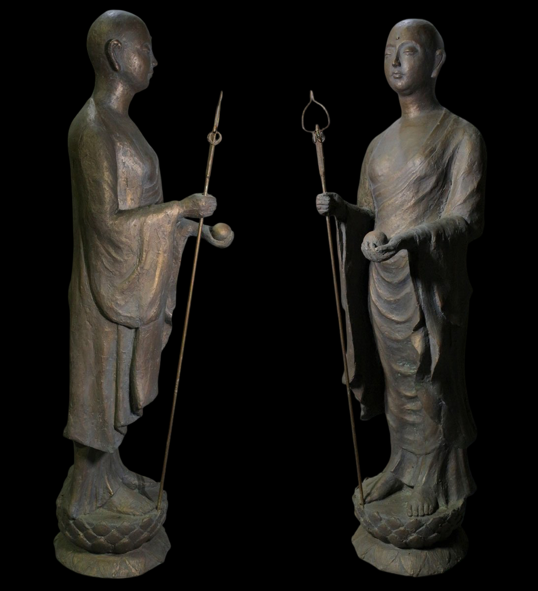 Exhibition Scale Jizo Bosatsu Bronze Figure — 81 cm Devotional Buddhist Sculpture