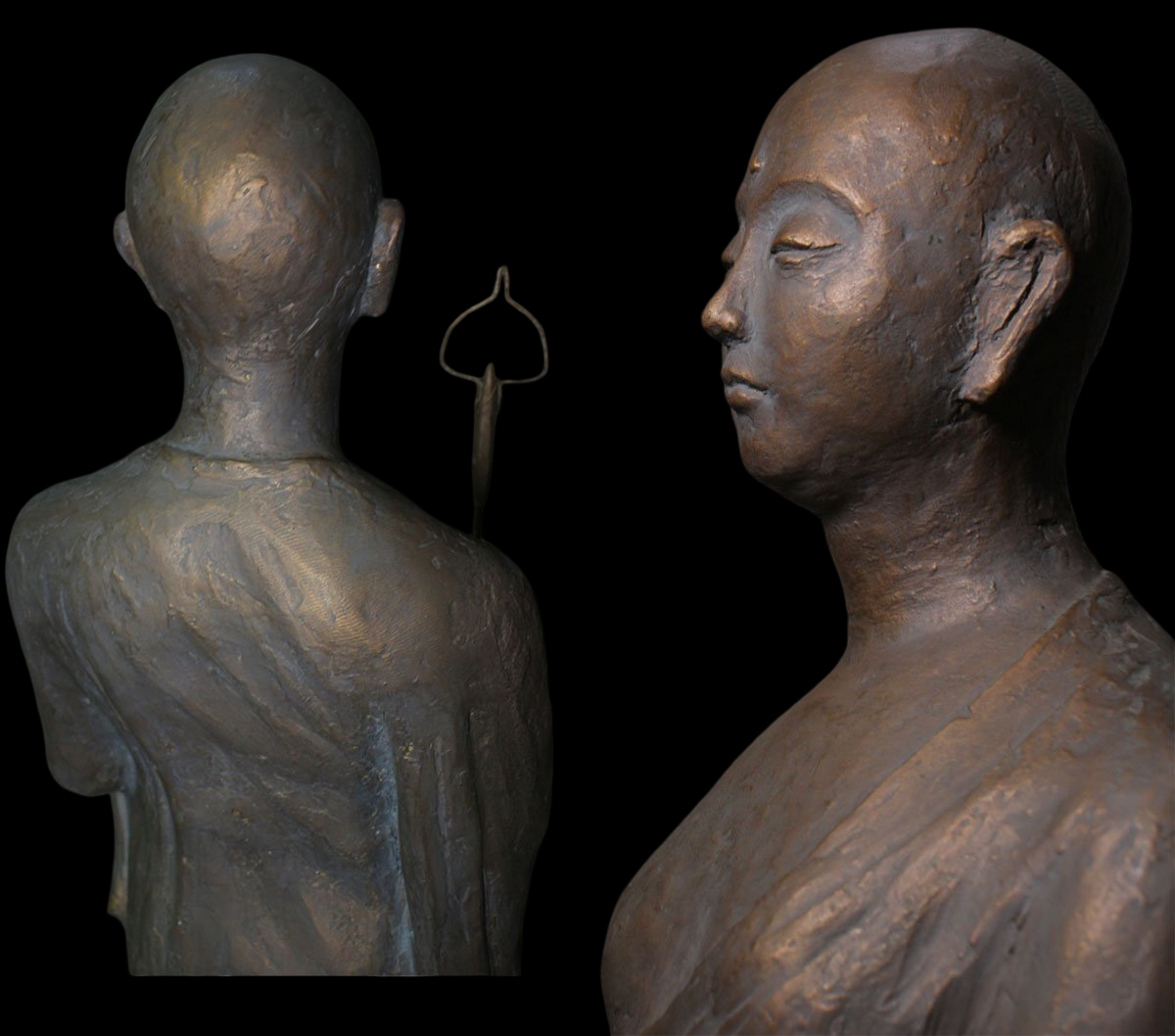 Exhibition Scale Jizo Bosatsu Bronze Figure — 81 cm Devotional Buddhist Sculpture