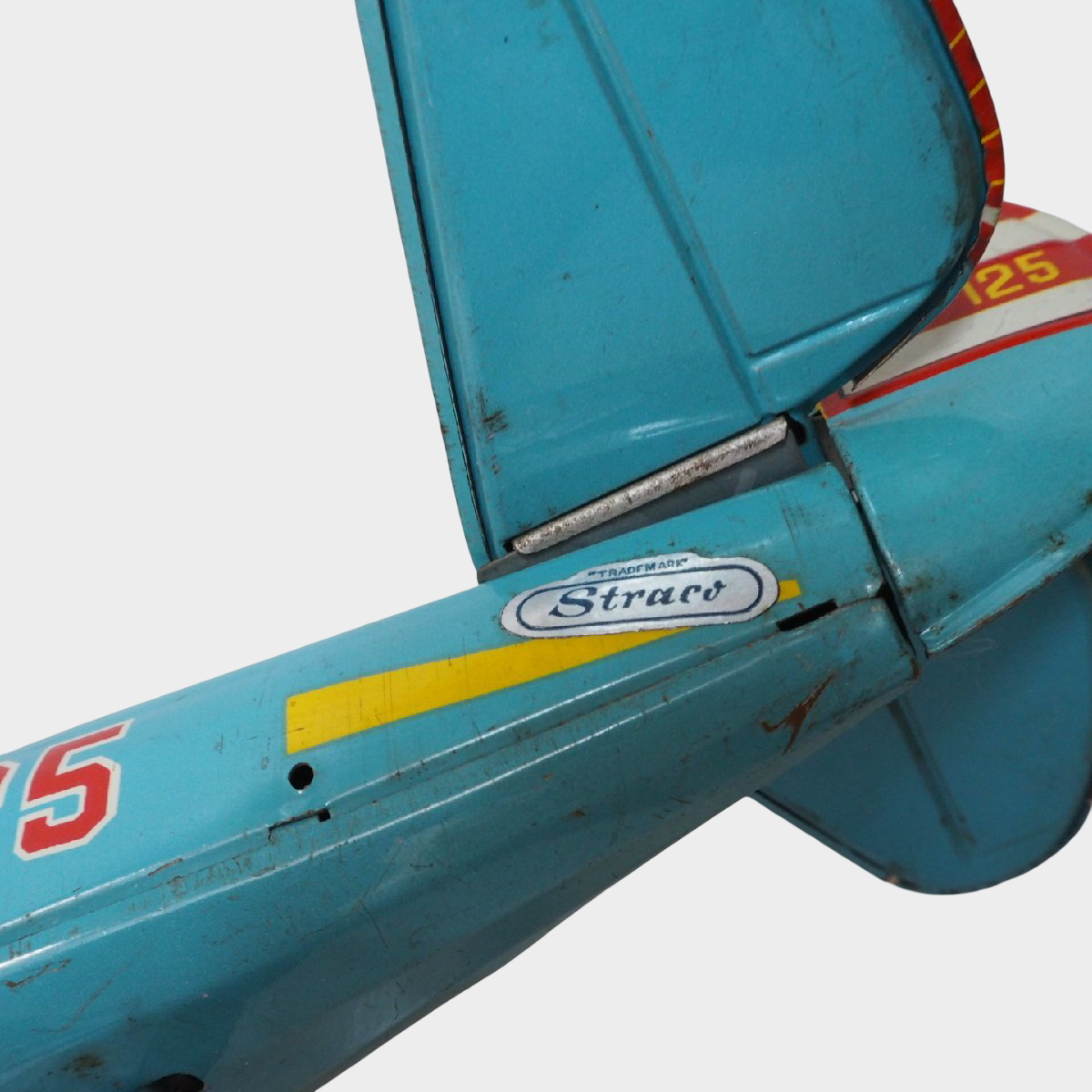S&E Bristol Bulldog NF-125 Tin Airplane with Box — Showa Japanese Battery-Operated Aircraft