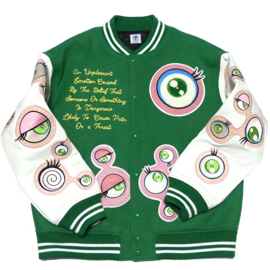 Saint Mxxxxxx x Takashi Murakami READYMADE Varsity Jacket Me Me Eyes Green Limited Edition Archive Piece