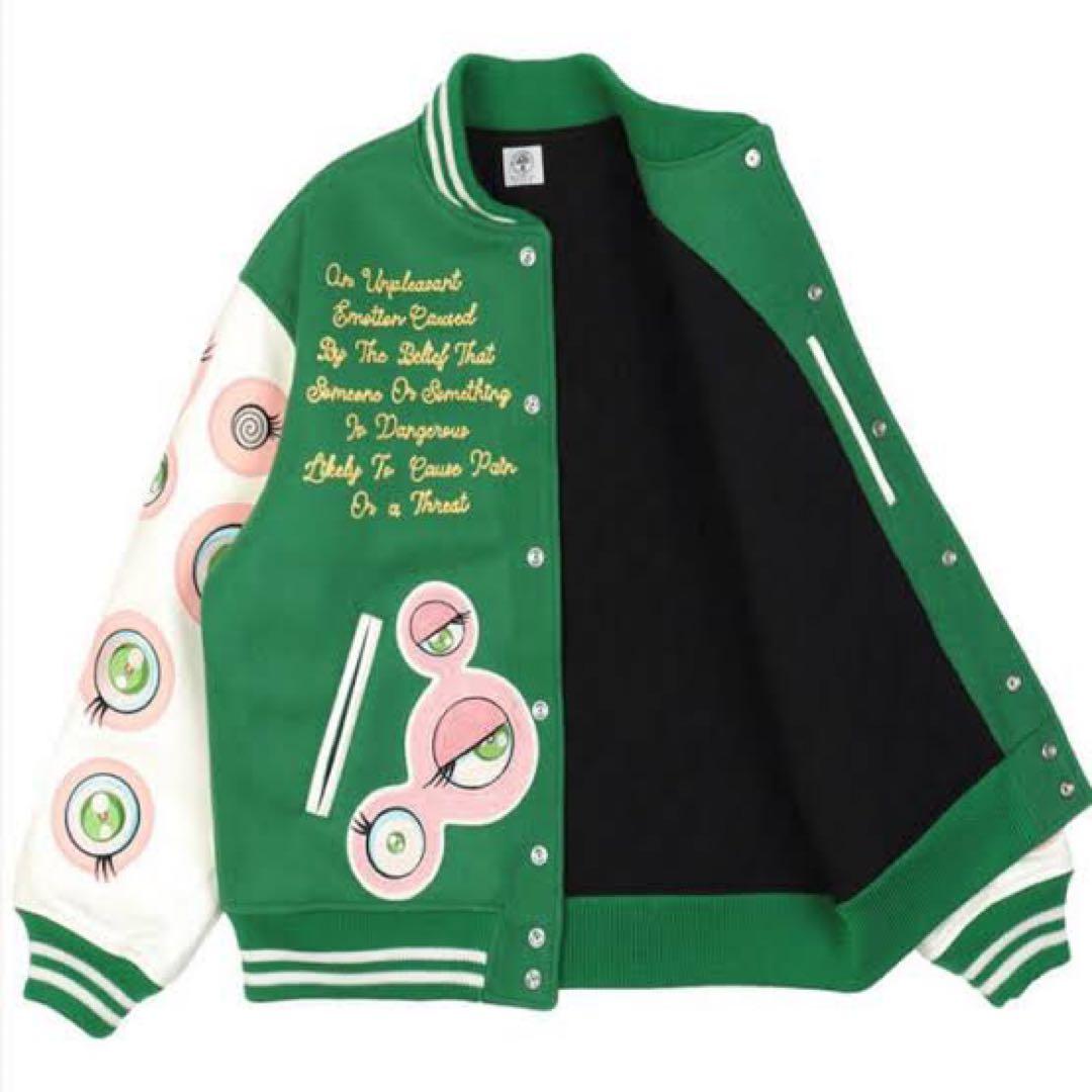 Saint Mxxxxxx x Takashi Murakami READYMADE Varsity Jacket Me Me Eyes Green Limited Edition Archive Piece