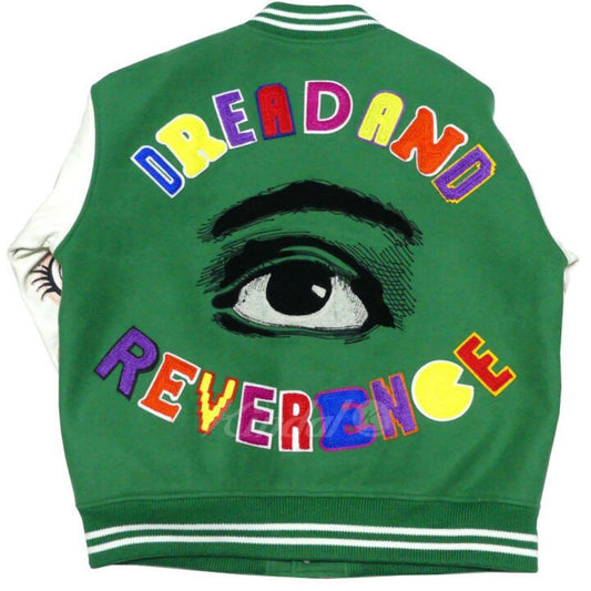 Saint Mxxxxxx x Takashi Murakami READYMADE Varsity Jacket Me Me Eyes Green Limited Edition Archive Piece