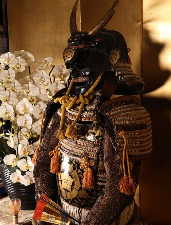 Samurai Armor Gusoku Full Standing Display with Maedate Helmet | Large-Scale Japanese Armor Set