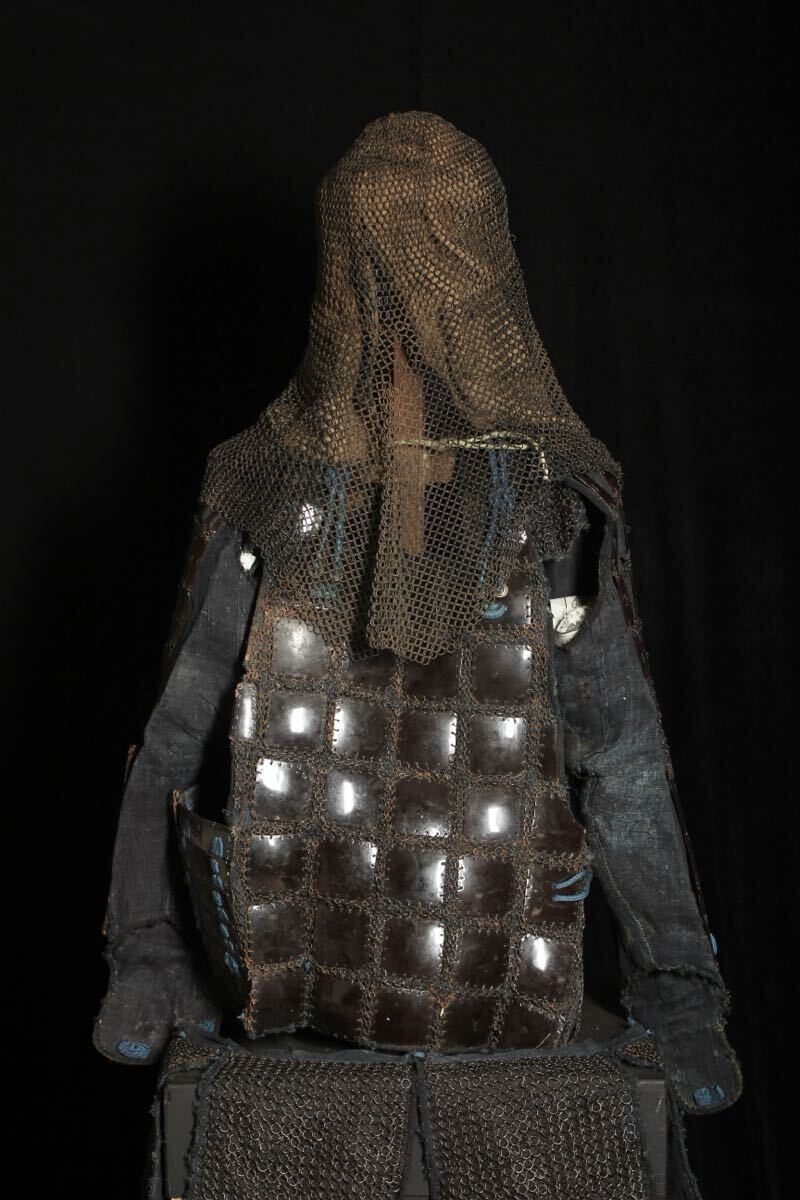 Samurai Yoroi Armor Kusari Bugu Kacchu Gusoku with Chainmail Hood | Edo Period Iron Defense Armor | Antique Japanese Martial Art