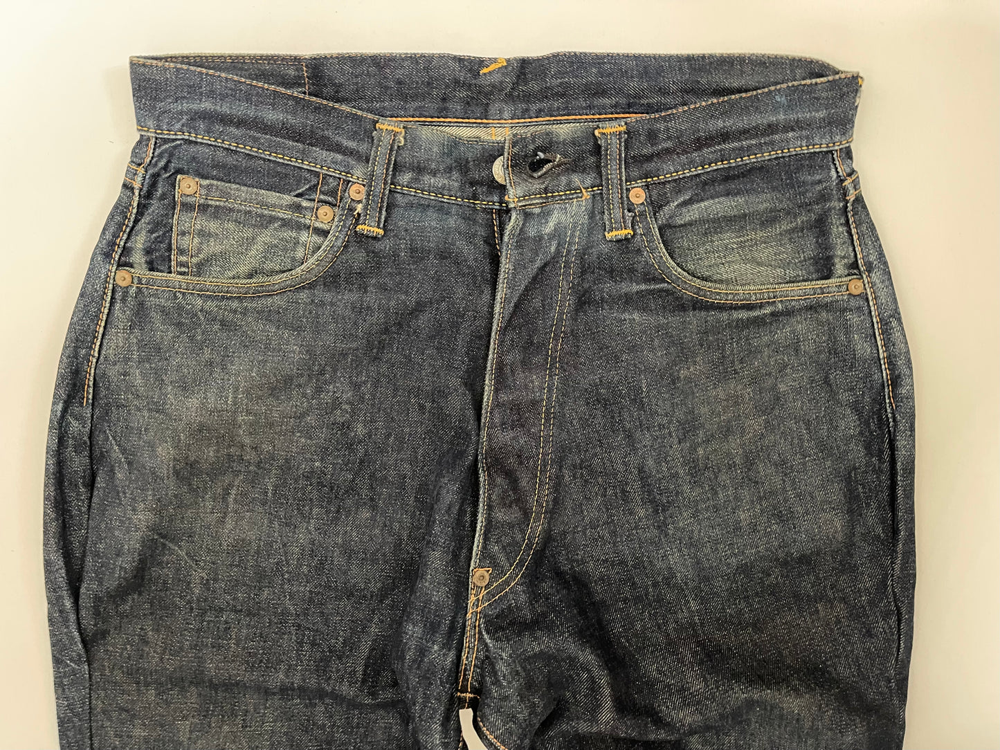 Vintage EVISU No. 2 Selvedge Jeans No. 1 Special Painted Seagull | Big Daicock Gold Gull | Made in Japan | W33