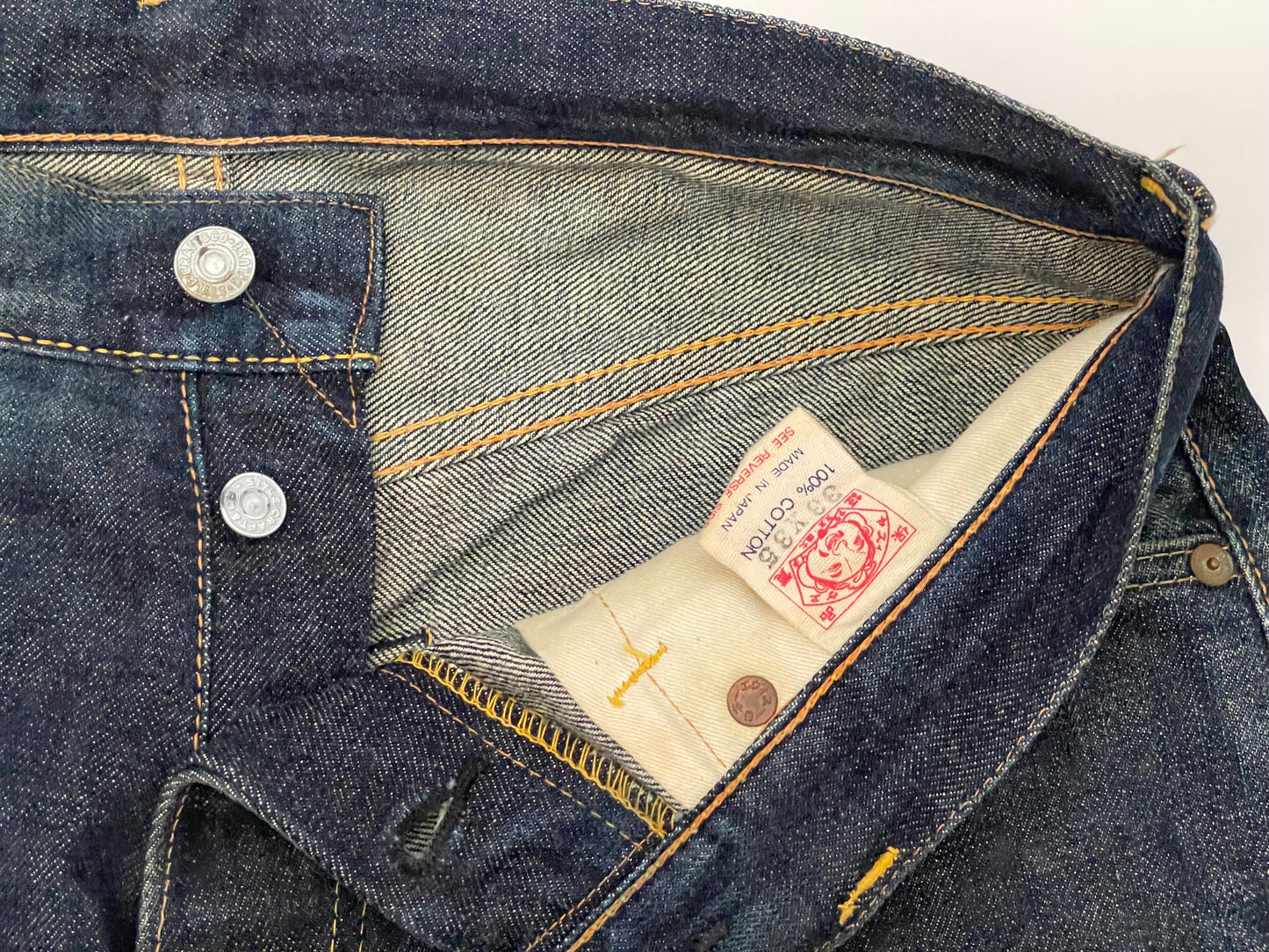 Vintage EVISU No. 2 Selvedge Jeans No. 1 Special Painted Seagull | Big Daicock Gold Gull | Made in Japan | W33