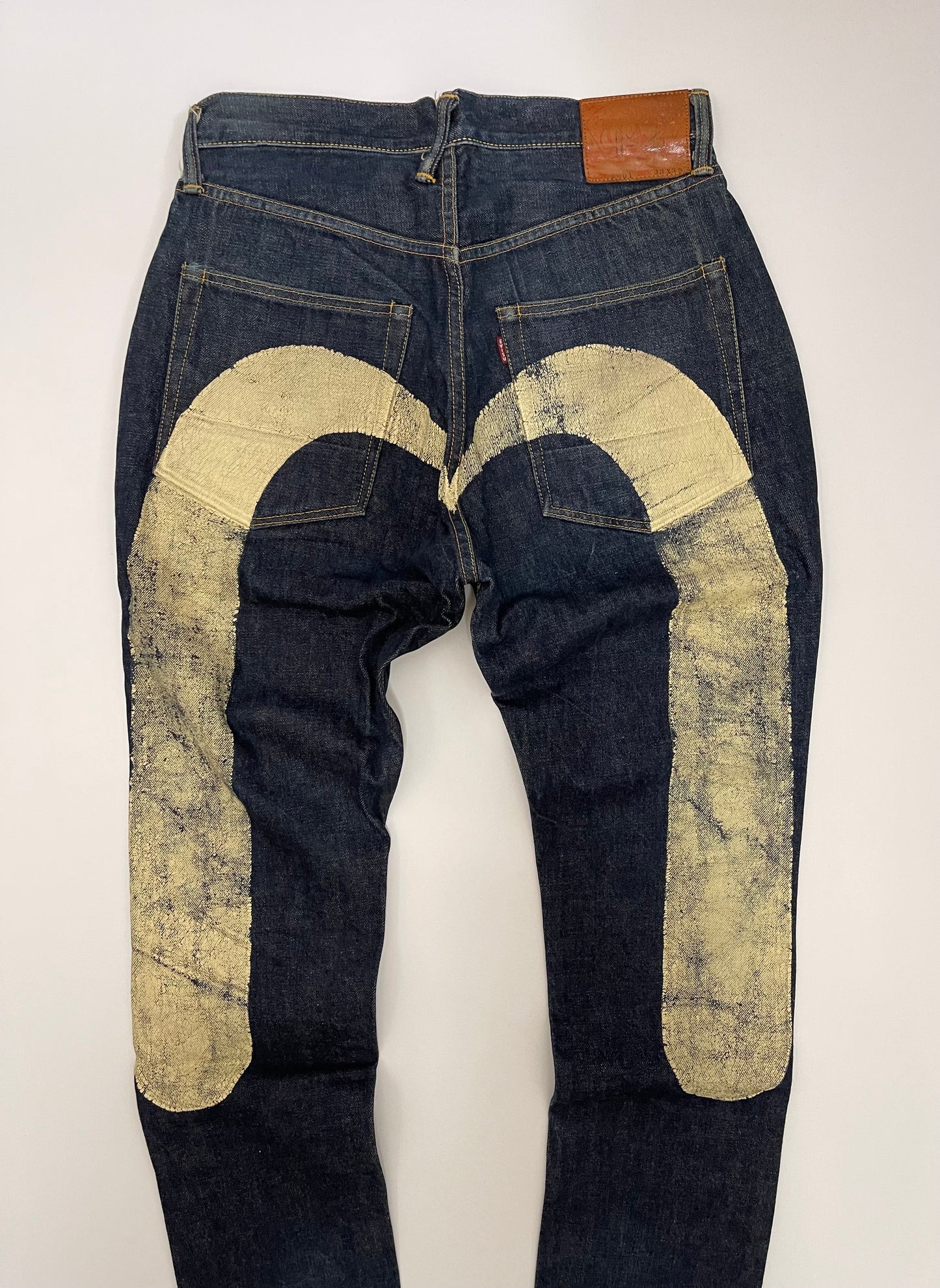 Vintage EVISU No. 2 Selvedge Jeans No. 1 Special Painted Seagull | Big Daicock Gold Gull | Made in Japan | W33