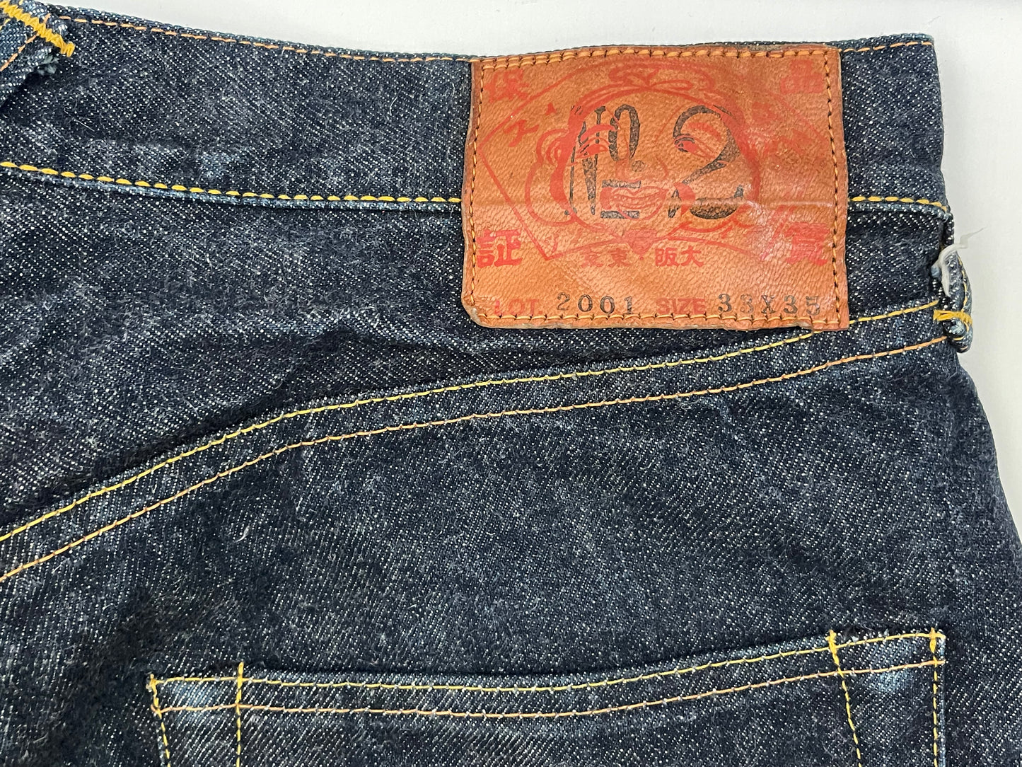 Vintage EVISU No. 2 Selvedge Jeans No. 1 Special Painted Seagull | Big Daicock Gold Gull | Made in Japan | W33