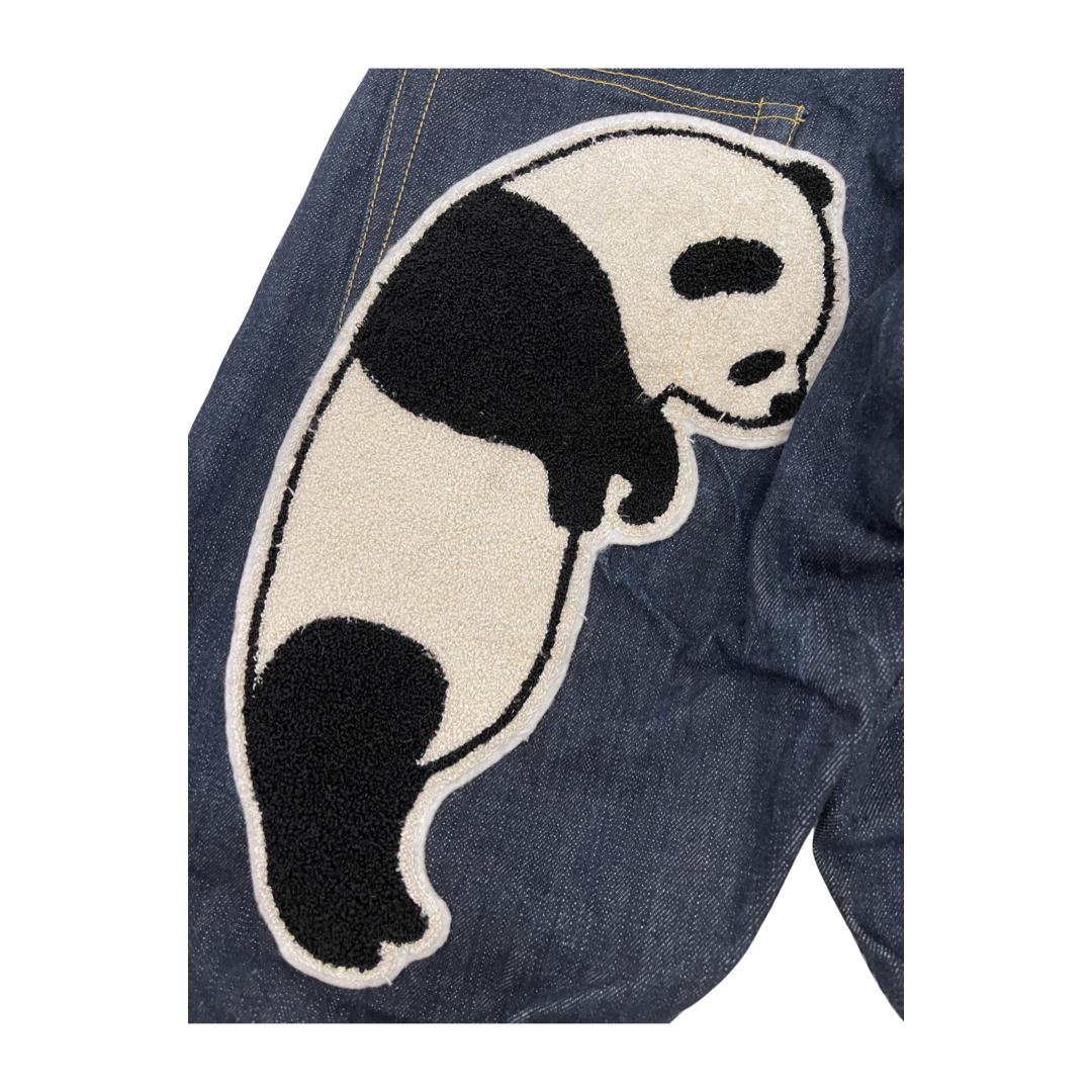 CUNE Japan Panda Appliqué Selvedge Tapered Denim Jeans | Oversized Panda Back Pockets | Made in Japan | W31