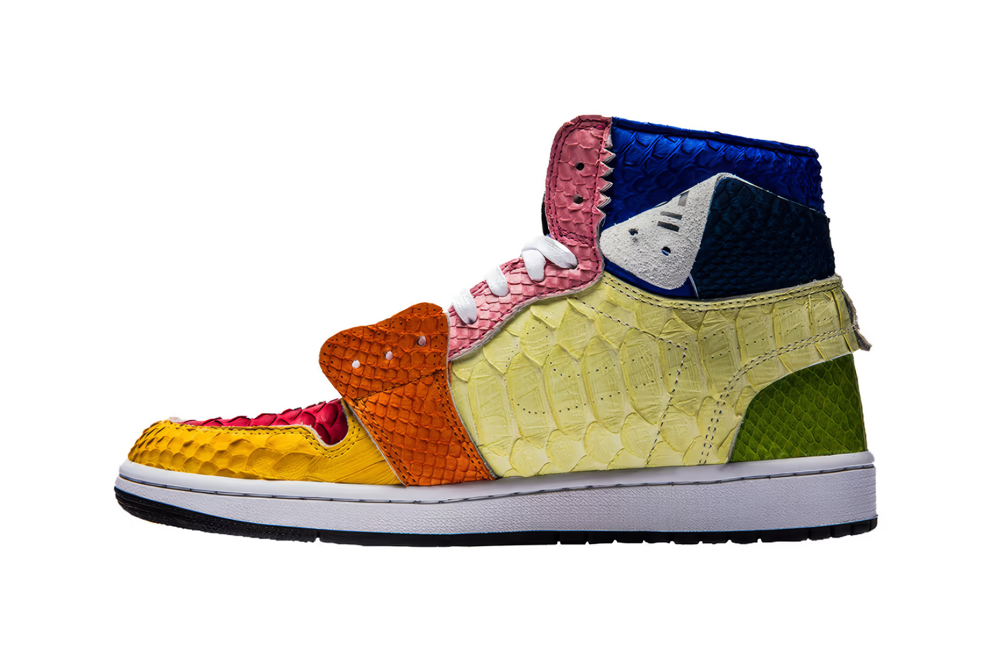 Shoe Surgeon Air Jordan 1 Lux Flower Murakami Virgil Abloh Inspired Custom Exotic Leather Deadstock Ultra Rare Collector Pair JP 27 cm US 9