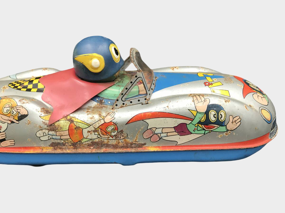 MASUDAYA Showa Japanese Retro Anime Vintage Tin Anpanman Speedboat (Friction) — Large ~32 cm Character Craft (Japan)