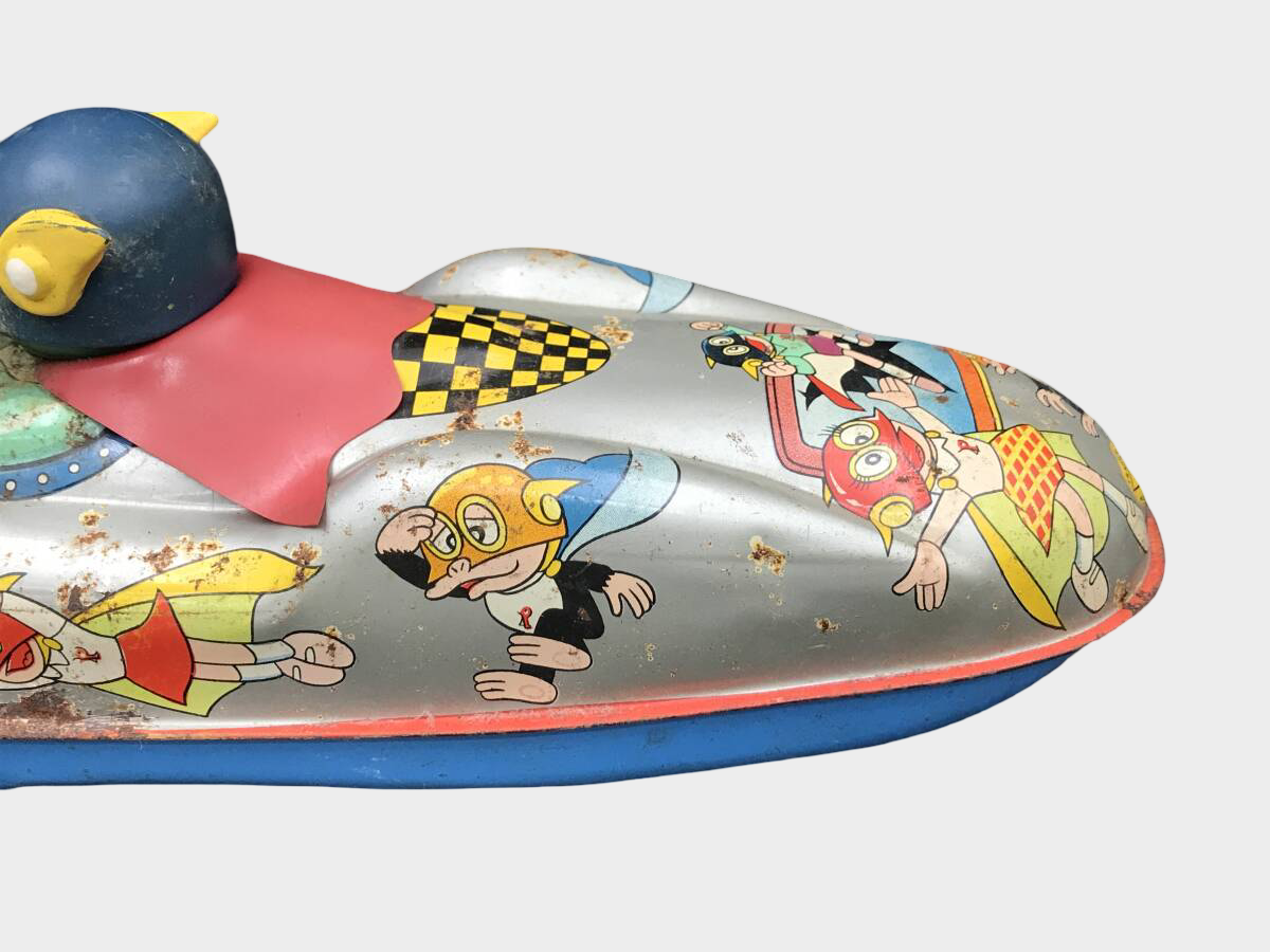 MASUDAYA Showa Japanese Retro Anime Vintage Tin Anpanman Speedboat (Friction) — Large ~32 cm Character Craft (Japan)