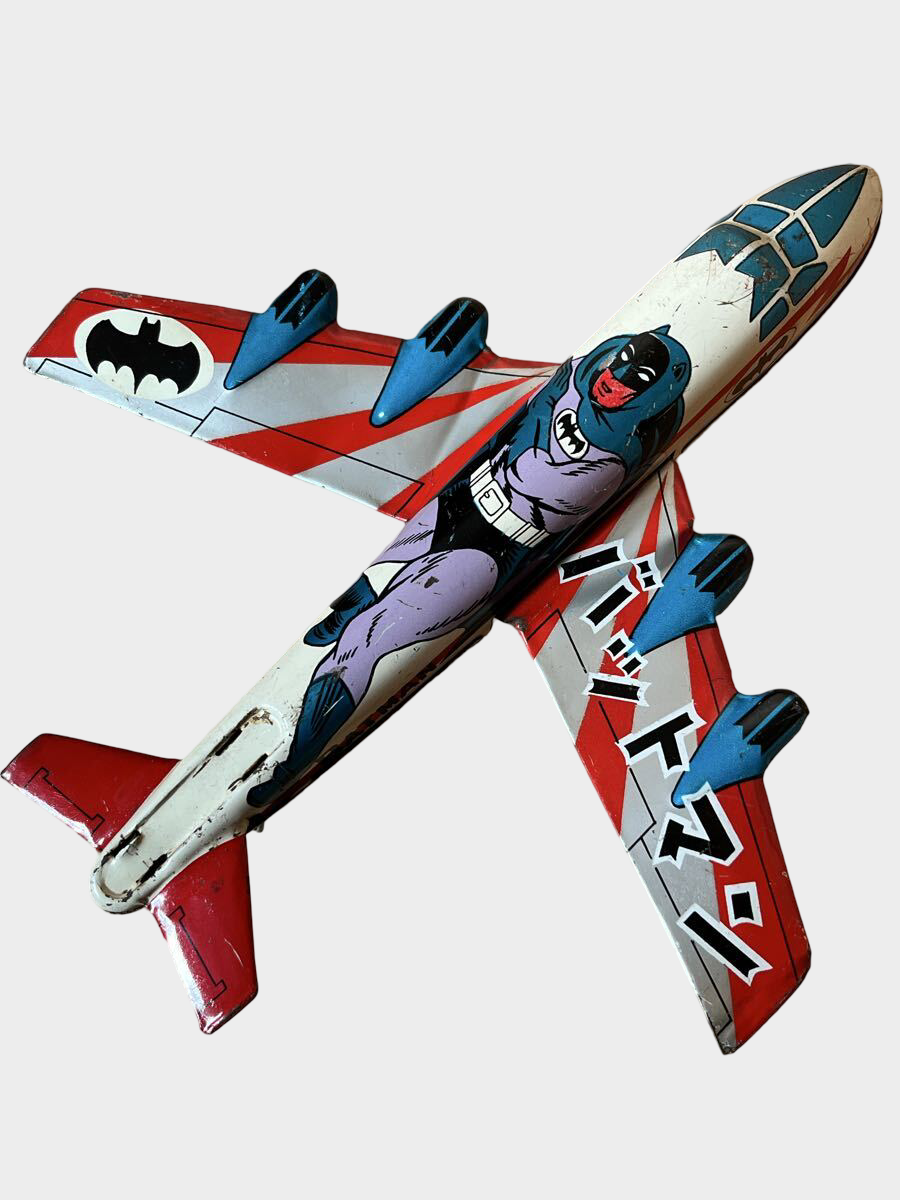 Showa Retro Japan Vintage Batman Tin Airplane Toy Japanese Aircraft DC Comics